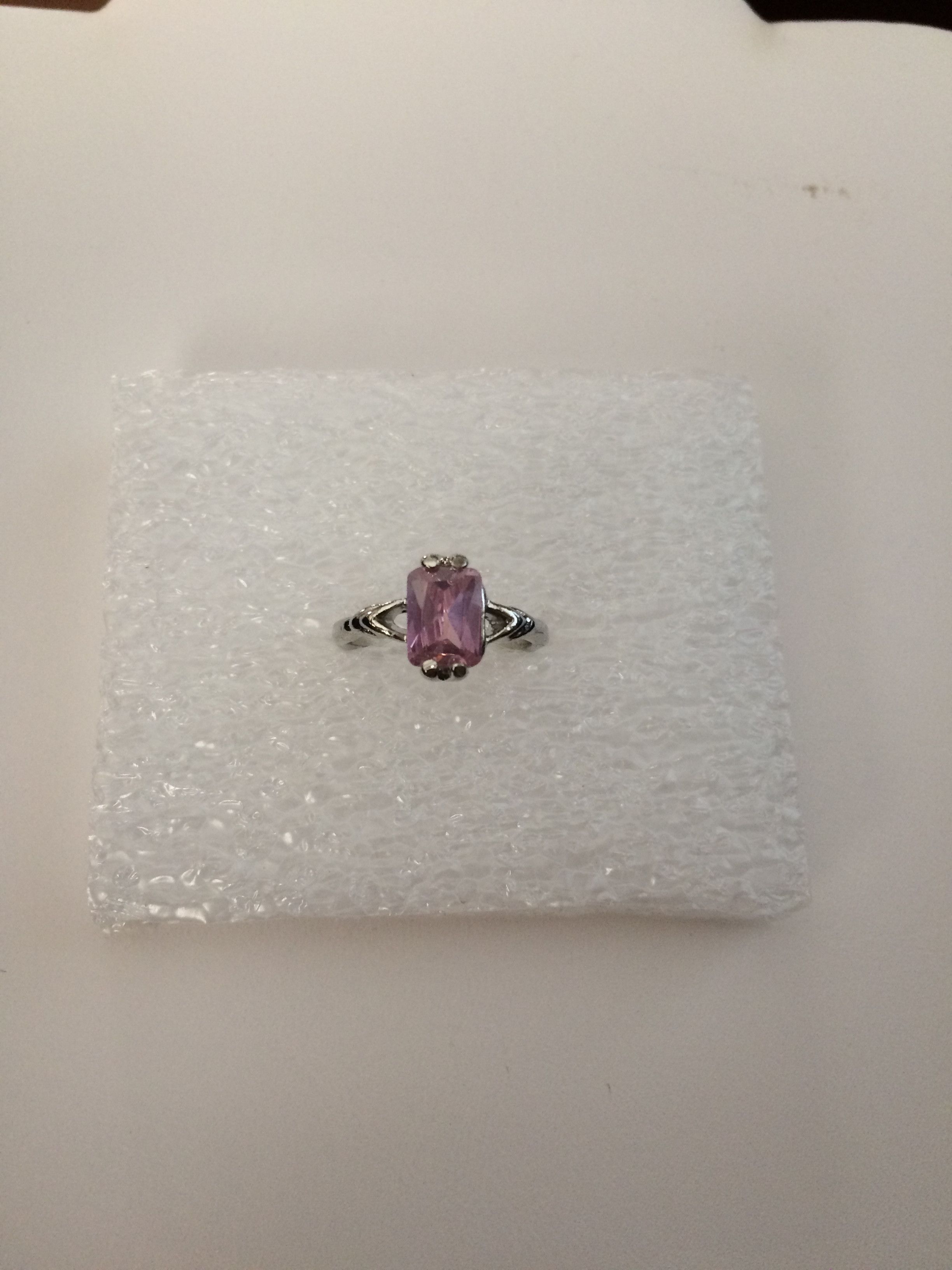 Jewelry Pink CZ Ring - Size 5.25 Size ONE SIZE - 1 Thumbnail