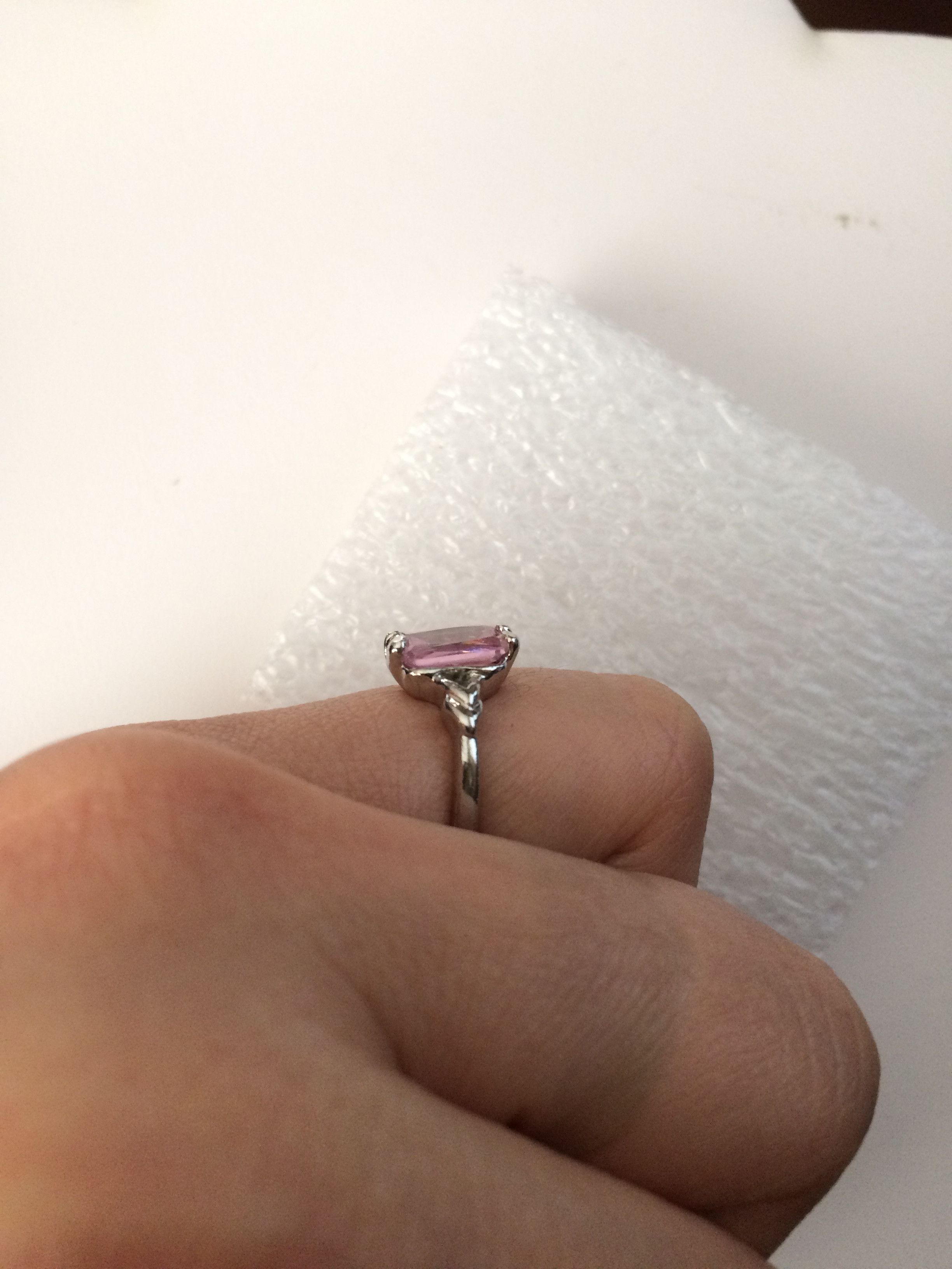 Jewelry Pink CZ Ring - Size 5.25 Size ONE SIZE - 4 Thumbnail