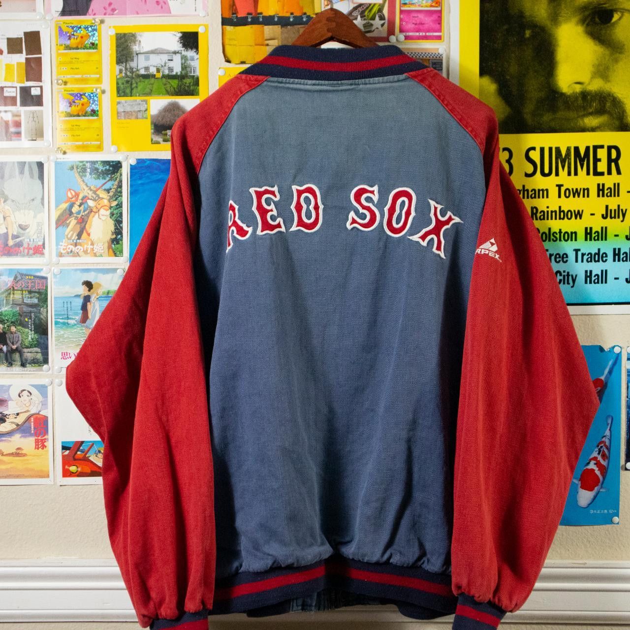 White Vintage MLB Boston Red Sox Satin Jacket | LA Jacket