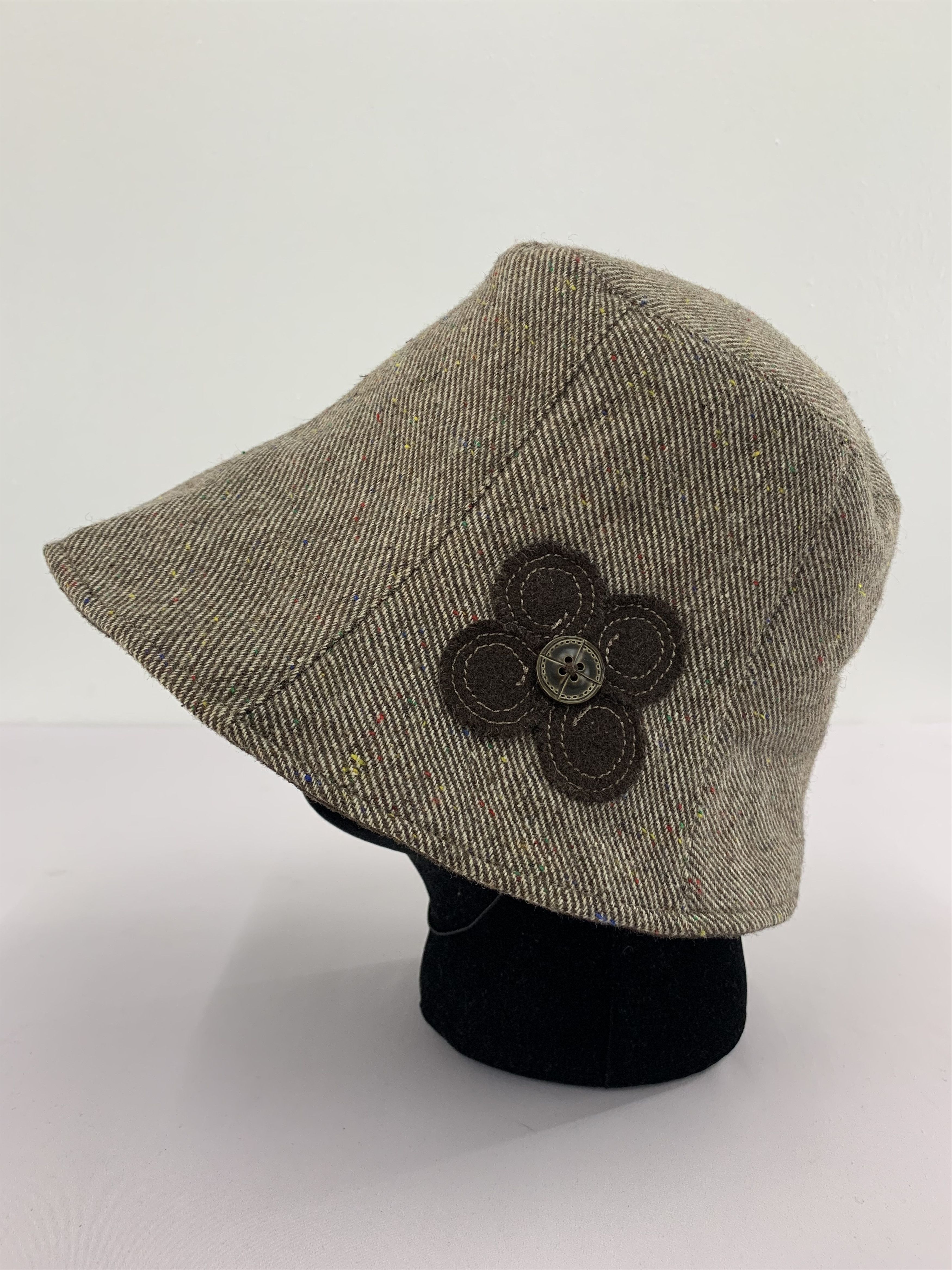 image of Vintage Unknown Bucket Hats Flower Nice Design - S3049 in Brown, Women's
