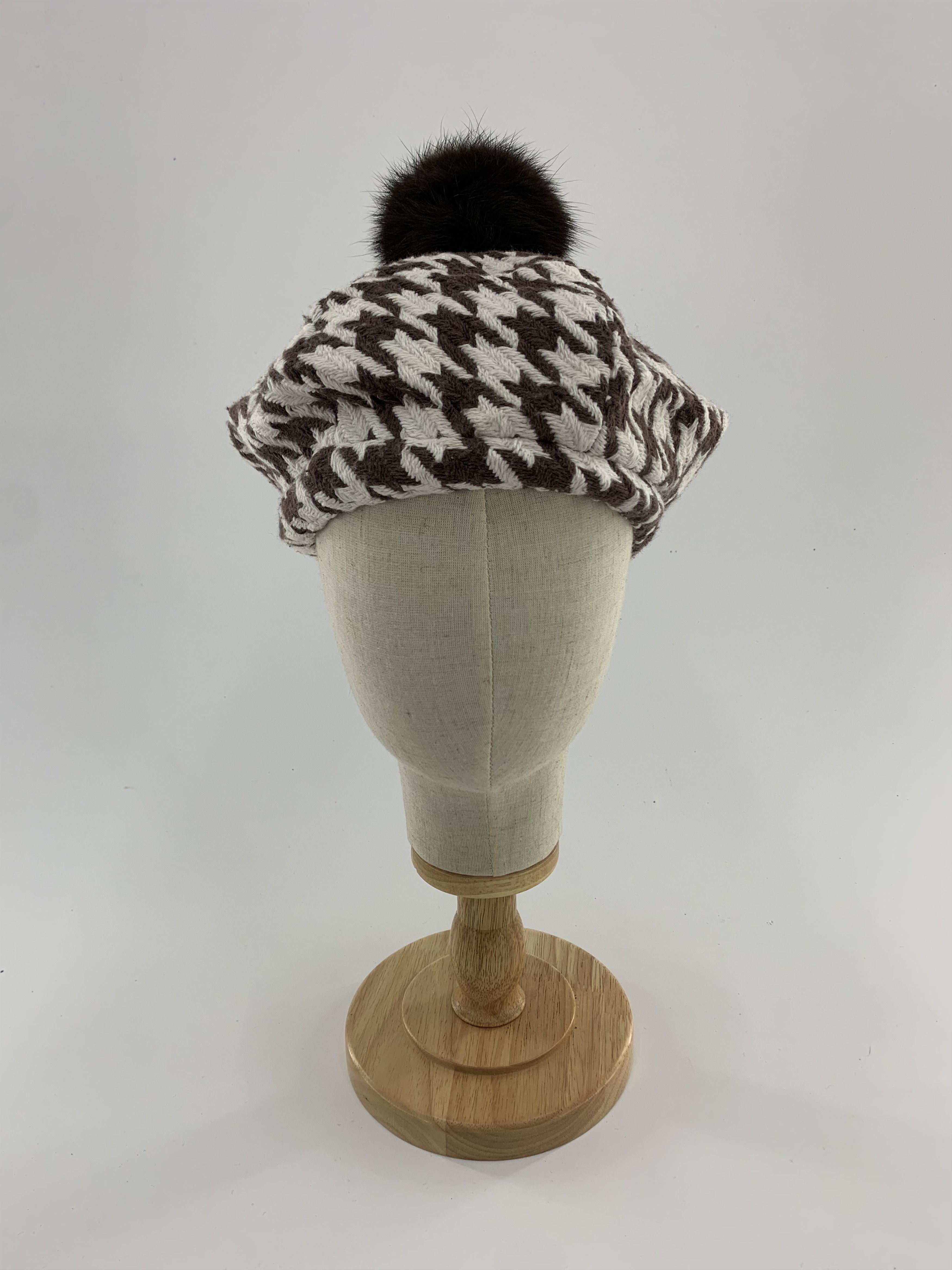Houndstooth Beret Hat Beanie B3034