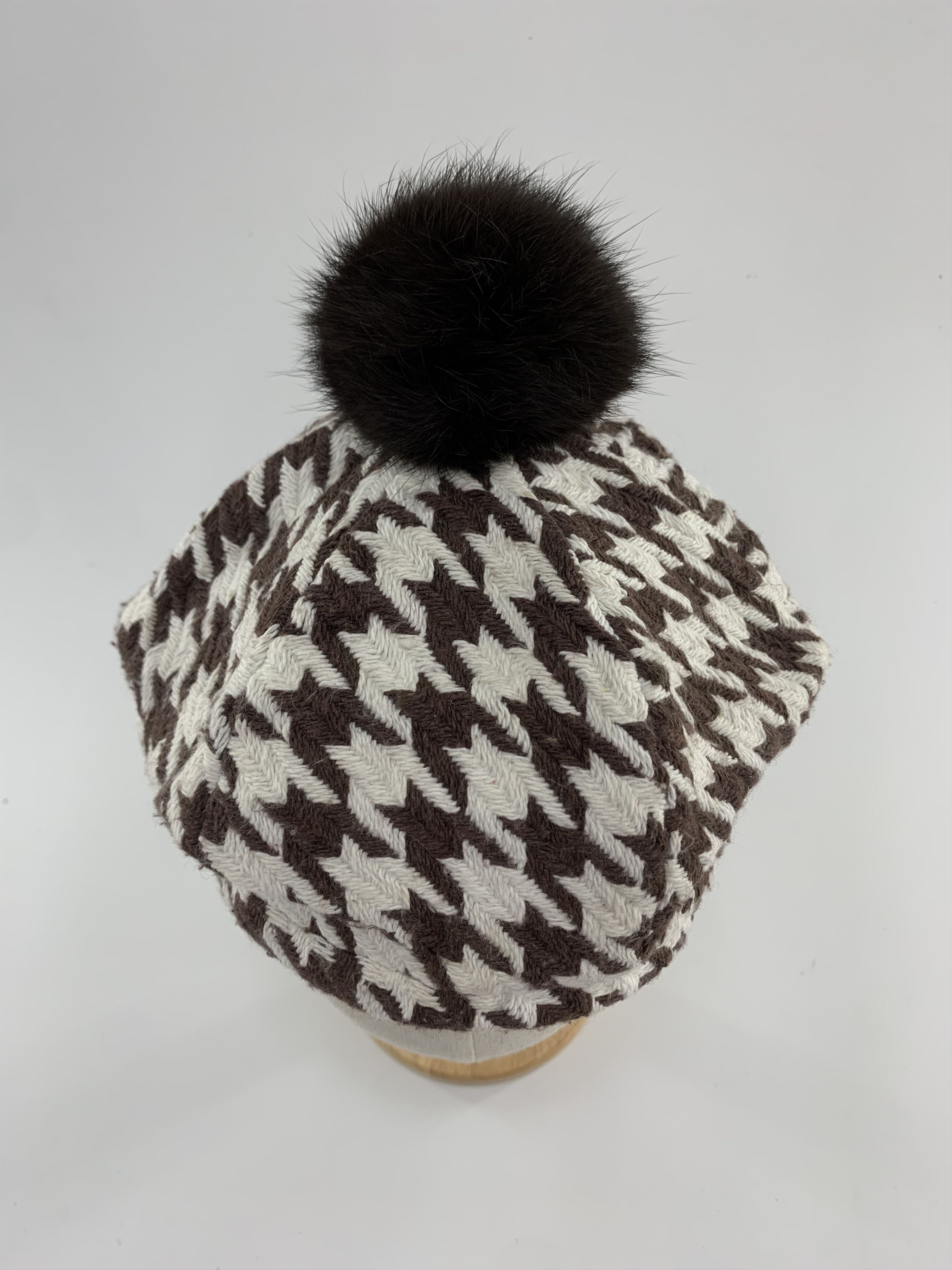 Other Houndstooth Beret Hat Beanie - B3034 Size ONE SIZE - 5 Thumbnail