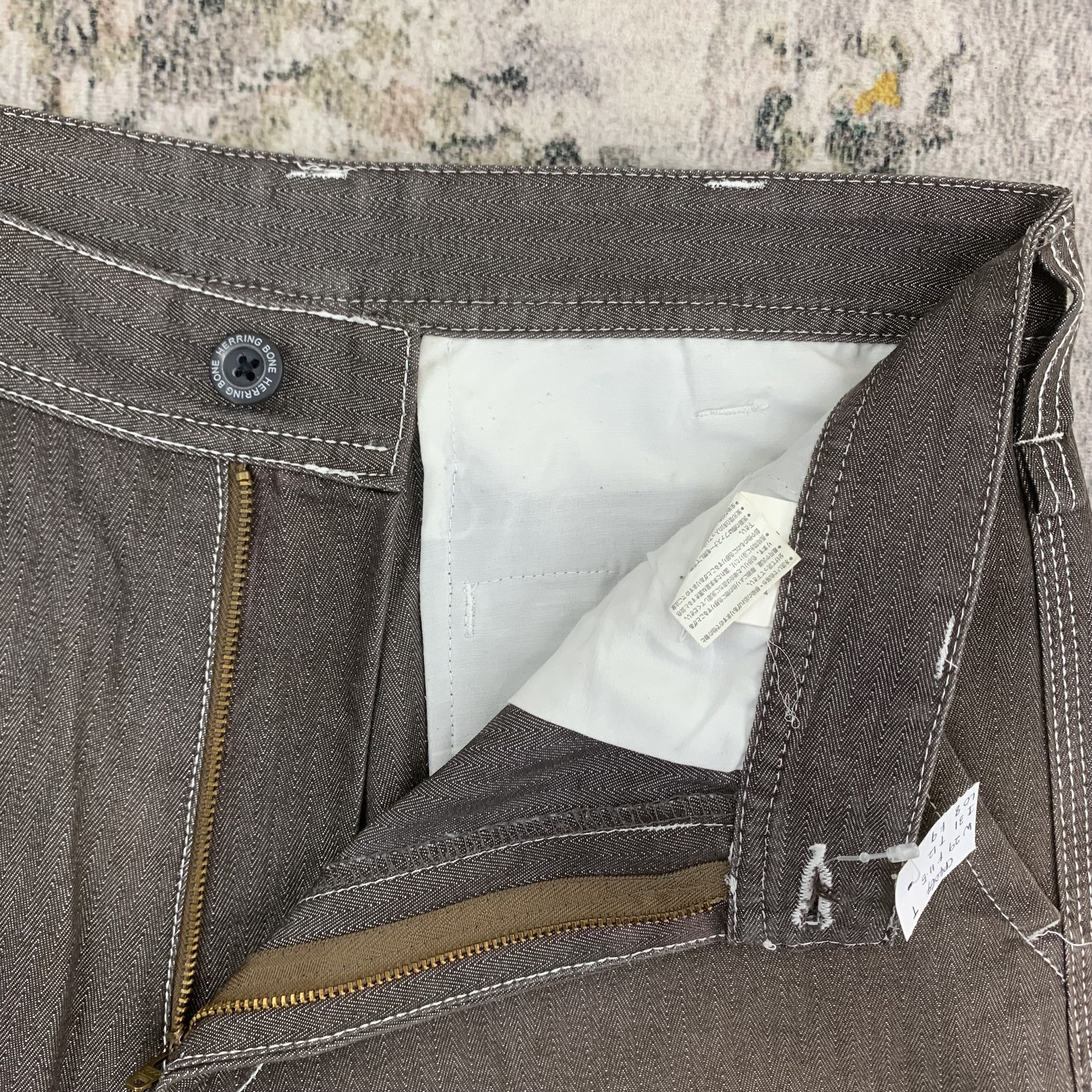 Vintage Herringbone Trouser Cargo Pants 29x42 Size US 29 - 8 Thumbnail