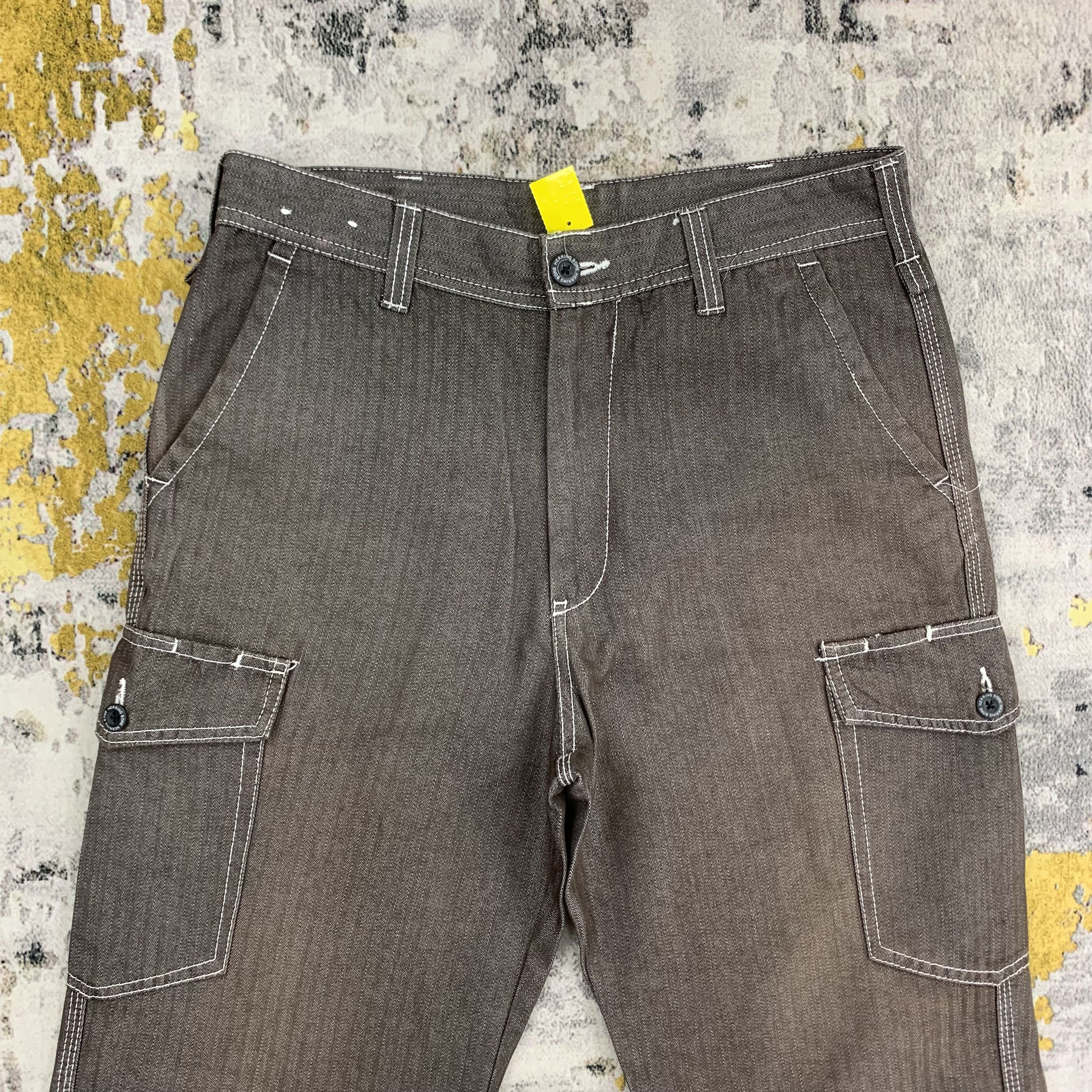 Vintage Herringbone Trouser Cargo Pants 29x42 Size US 29 - 2 Thumbnail