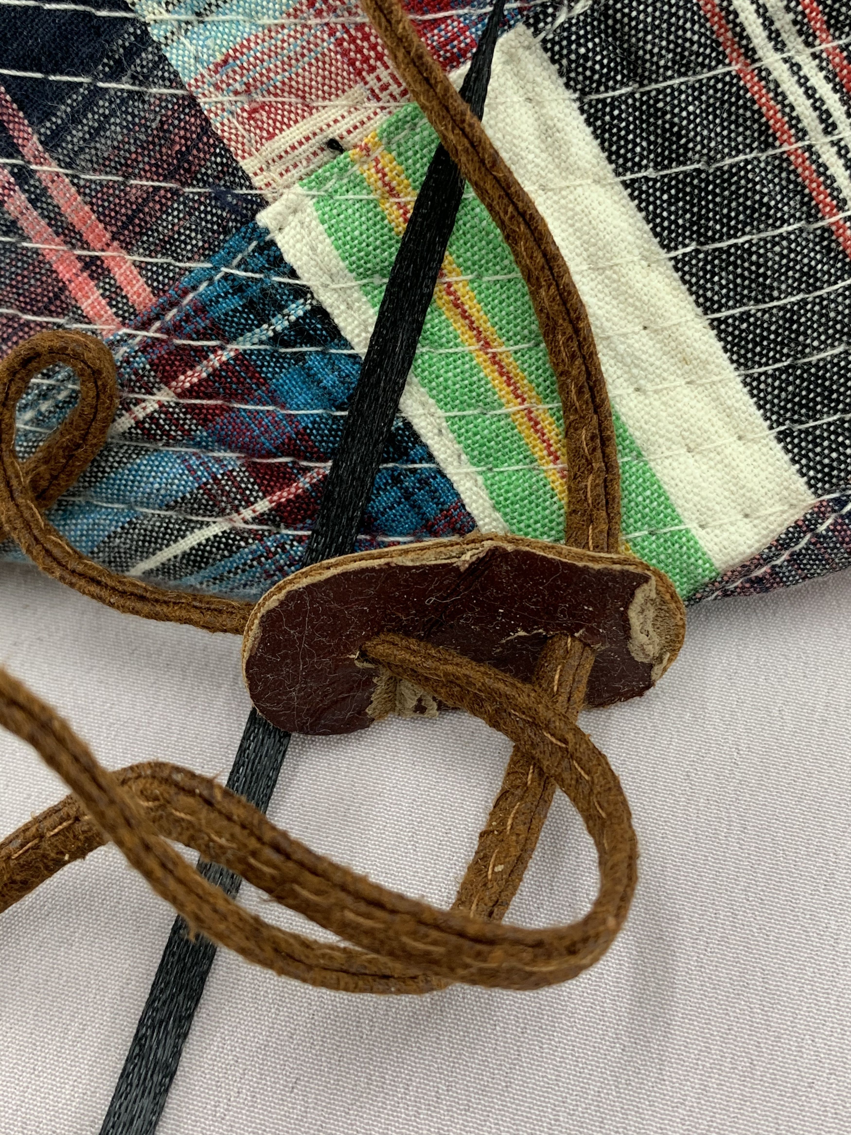 Vintage Patchwork Bucket Hats Strap Leather - S3013 Size ONE SIZE - 9 Thumbnail