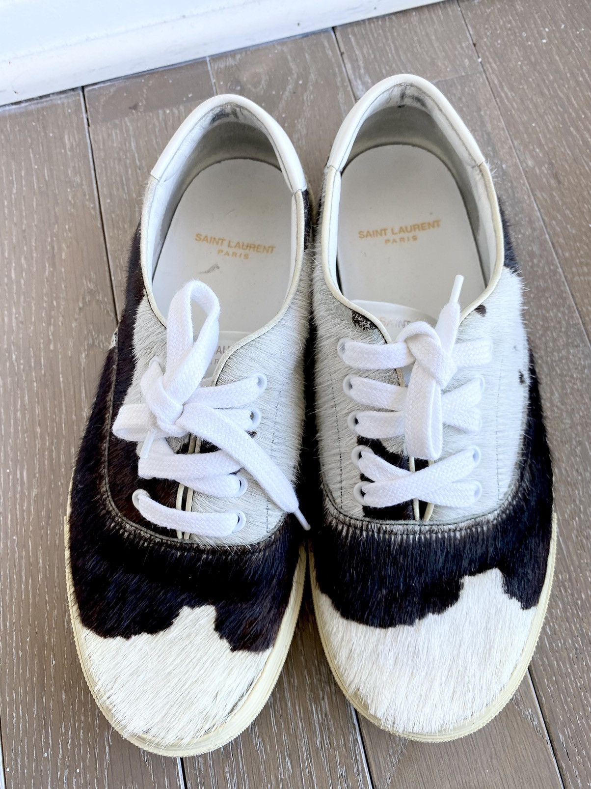 Hedi Slimane × Saint Laurent Paris SS15 Psych Rock PONY HAIR SKATE SLIDE SNEAKERS US8 US8.5 Size US 8 / EU 41 - 7 Thumbnail