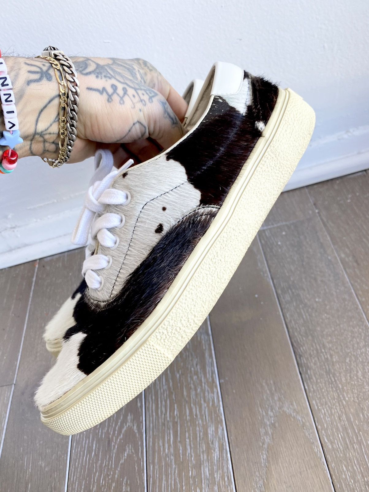 Hedi Slimane × Saint Laurent Paris SS15 Psych Rock PONY HAIR SKATE SLIDE SNEAKERS US8 US8.5 Size US 8 / EU 41 - 15 Thumbnail