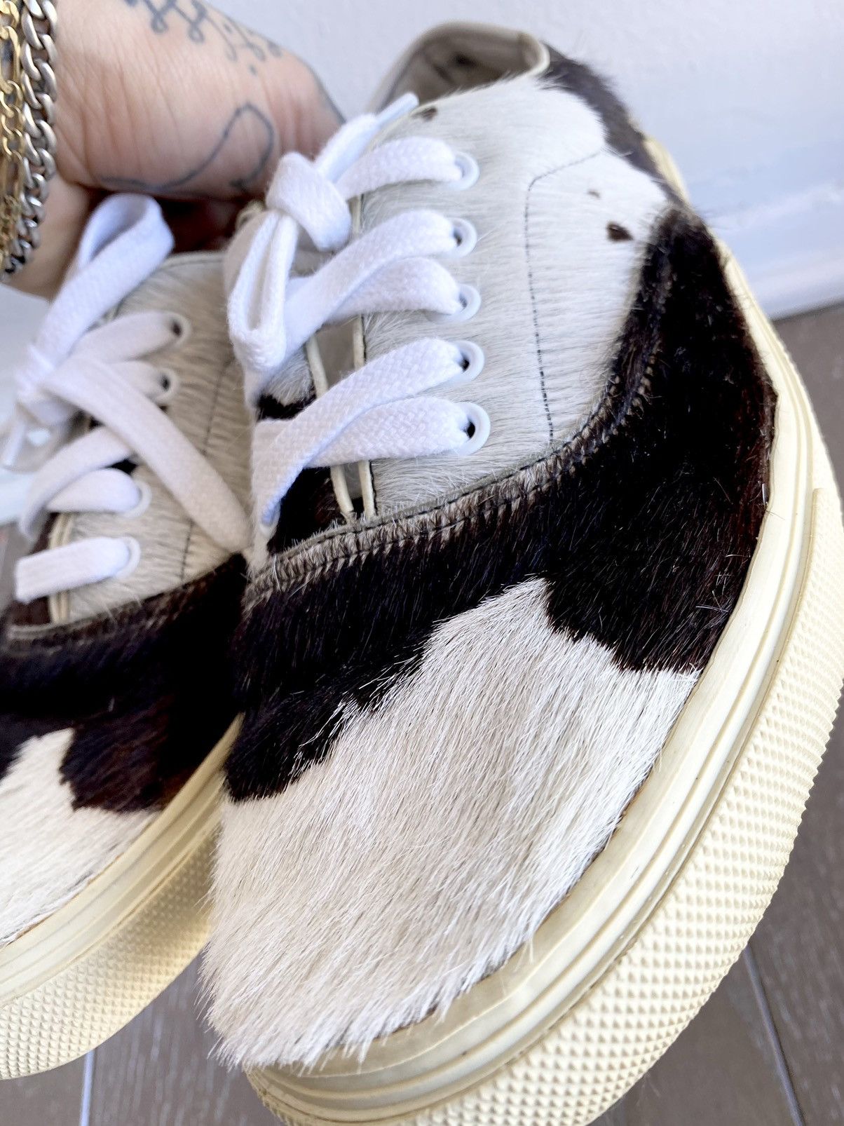 Hedi Slimane × Saint Laurent Paris SS15 Psych Rock PONY HAIR SKATE SLIDE SNEAKERS US8 US8.5 Size US 8 / EU 41 - 18 Thumbnail