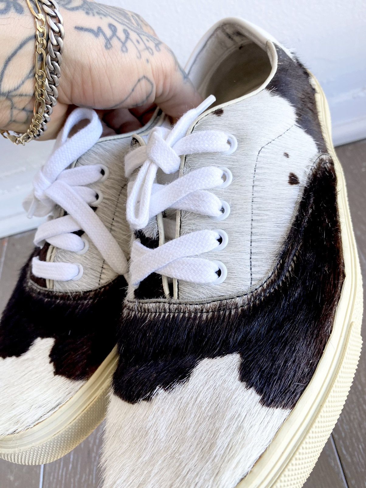Hedi Slimane × Saint Laurent Paris SS15 Psych Rock PONY HAIR SKATE SLIDE SNEAKERS US8 US8.5 Size US 8 / EU 41 - 16 Thumbnail