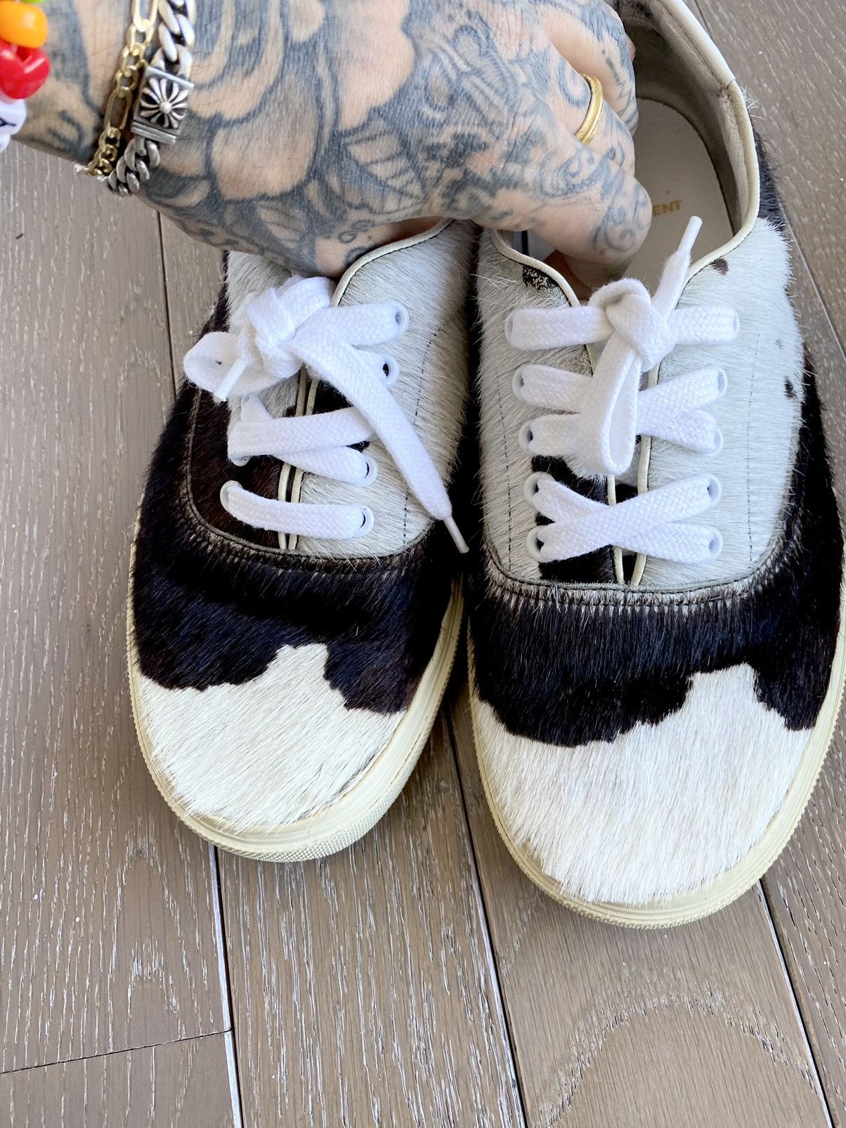 Hedi Slimane × Saint Laurent Paris SS15 Psych Rock PONY HAIR SKATE SLIDE SNEAKERS US8 US8.5 Size US 8 / EU 41 - 11 Thumbnail