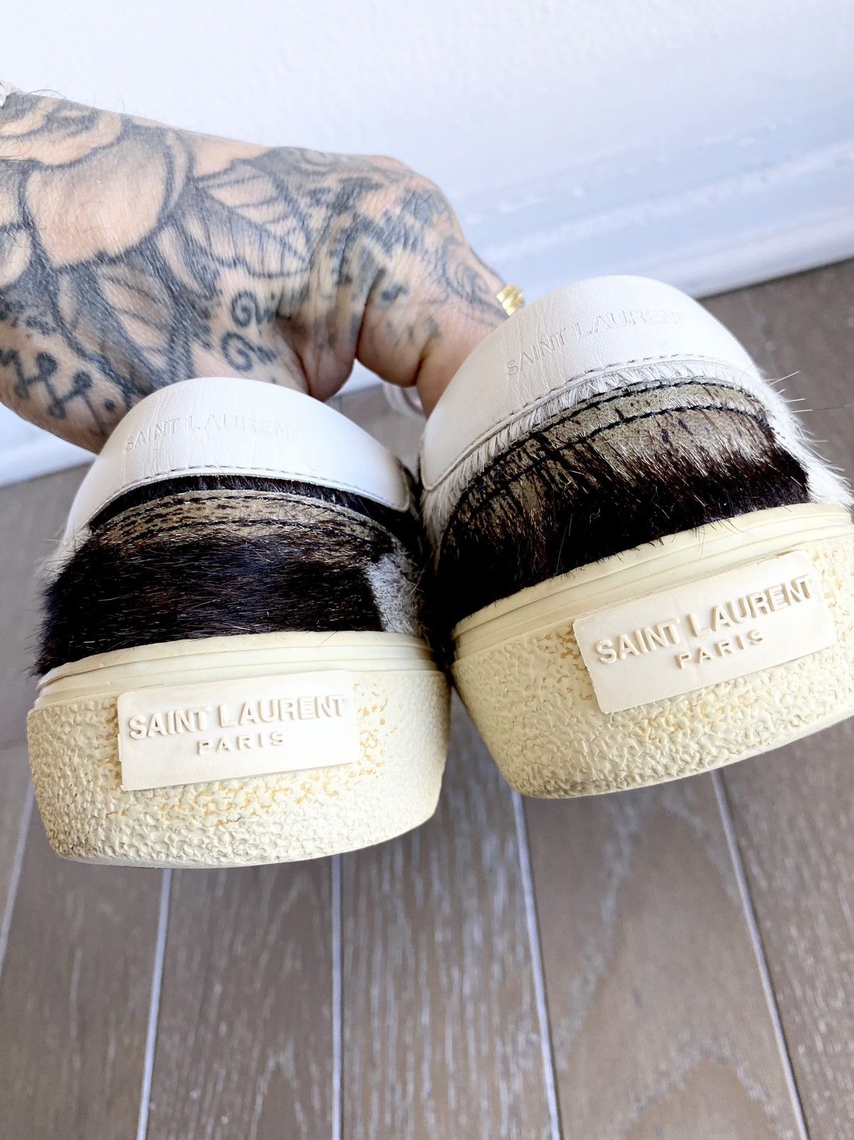 Hedi Slimane × Saint Laurent Paris SS15 Psych Rock PONY HAIR SKATE SLIDE SNEAKERS US8 US8.5 Size US 8 / EU 41 - 13 Thumbnail