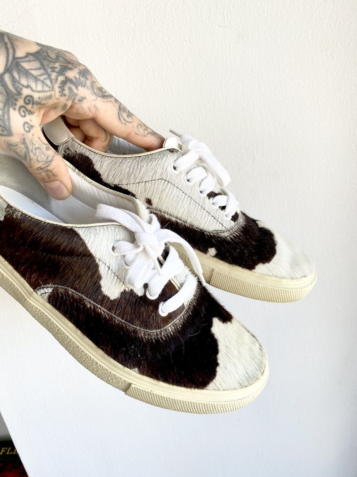 Hedi Slimane × Saint Laurent Paris SS15 Psych Rock PONY HAIR SKATE SLIDE SNEAKERS US8 US8.5 Size US 8 / EU 41 - 5 Thumbnail