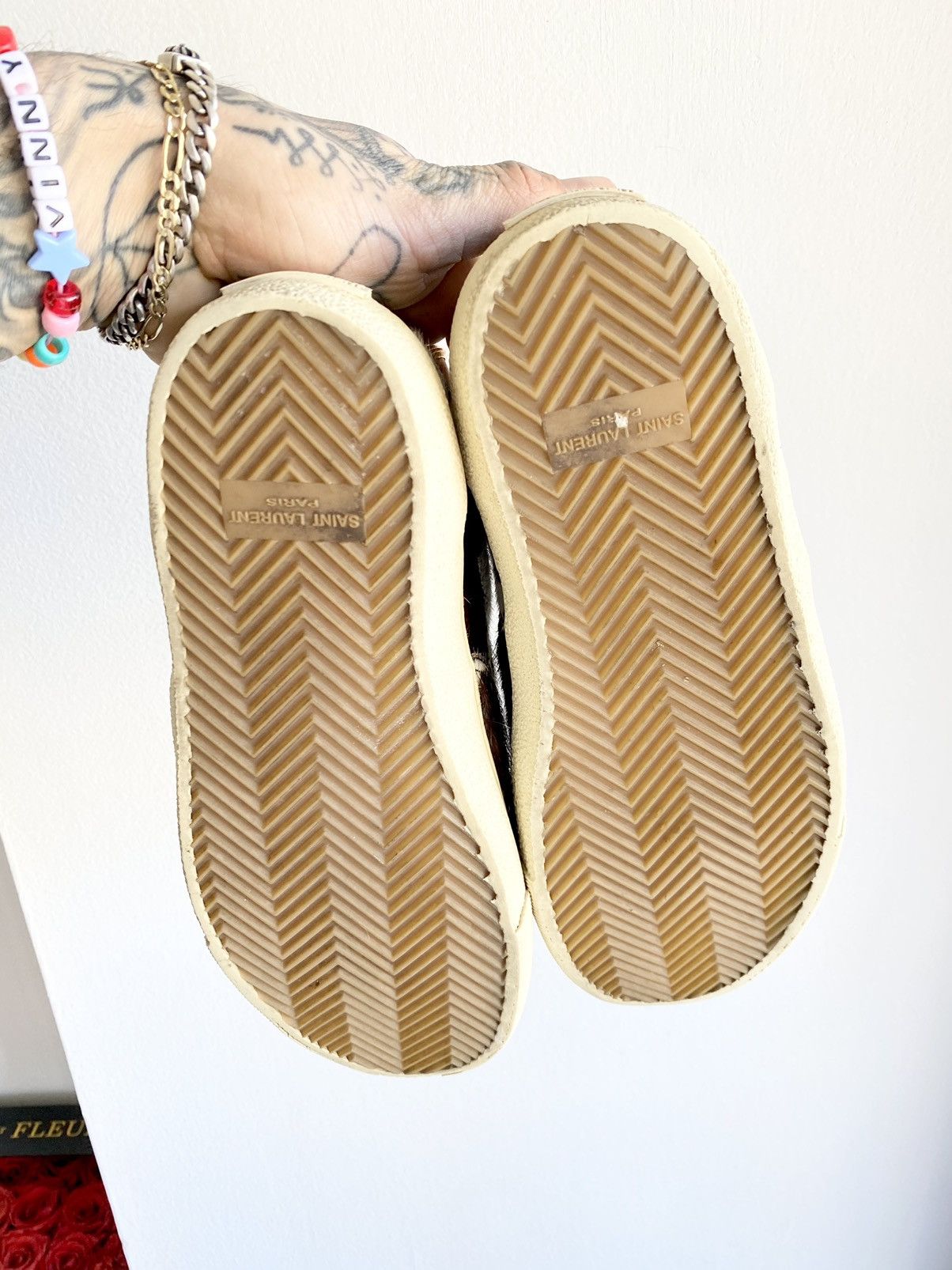 Hedi Slimane × Saint Laurent Paris SS15 Psych Rock PONY HAIR SKATE SLIDE SNEAKERS US8 US8.5 Size US 8 / EU 41 - 19 Thumbnail