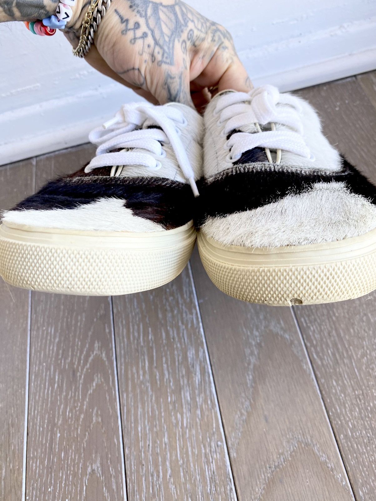 Hedi Slimane × Saint Laurent Paris SS15 Psych Rock PONY HAIR SKATE SLIDE SNEAKERS US8 US8.5 Size US 8 / EU 41 - 8 Thumbnail