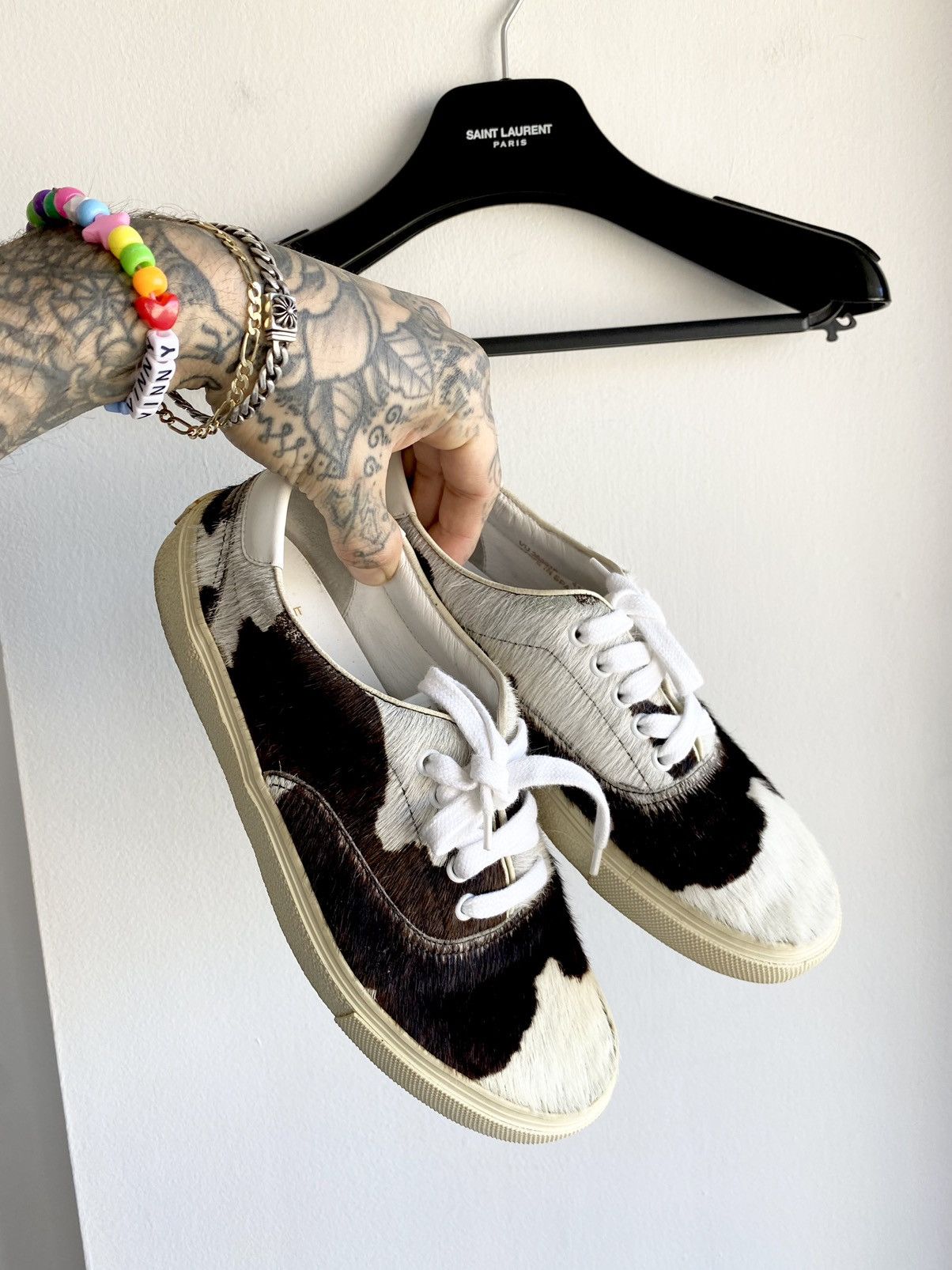 Hedi Slimane × Saint Laurent Paris SS15 Psych Rock PONY HAIR SKATE SLIDE SNEAKERS US8 US8.5 Size US 8 / EU 41 - 20 Thumbnail