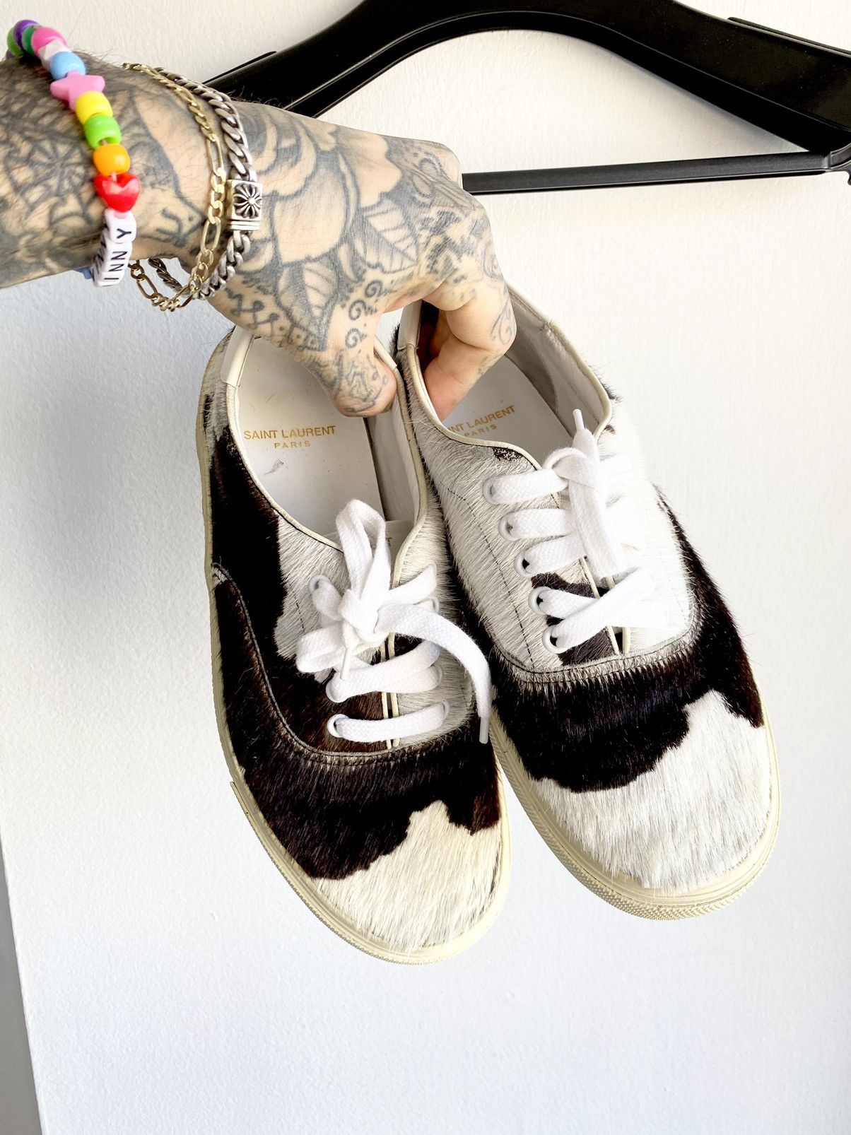 Hedi Slimane × Saint Laurent Paris SS15 Psych Rock PONY HAIR SKATE SLIDE SNEAKERS US8 US8.5 Size US 8 / EU 41 - 2 Thumbnail