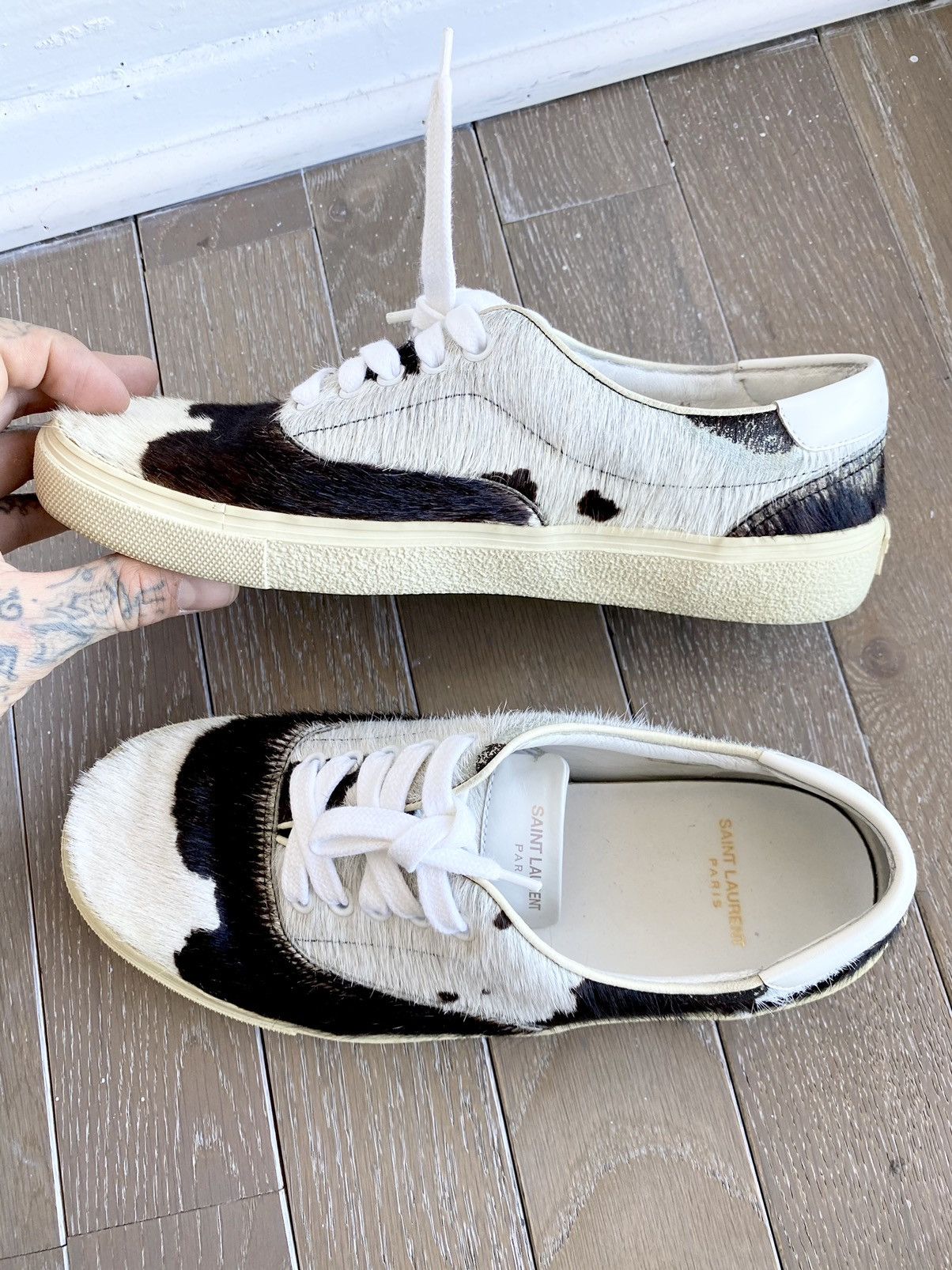 Hedi Slimane × Saint Laurent Paris SS15 Psych Rock PONY HAIR SKATE SLIDE SNEAKERS US8 US8.5 Size US 8 / EU 41 - 9 Thumbnail