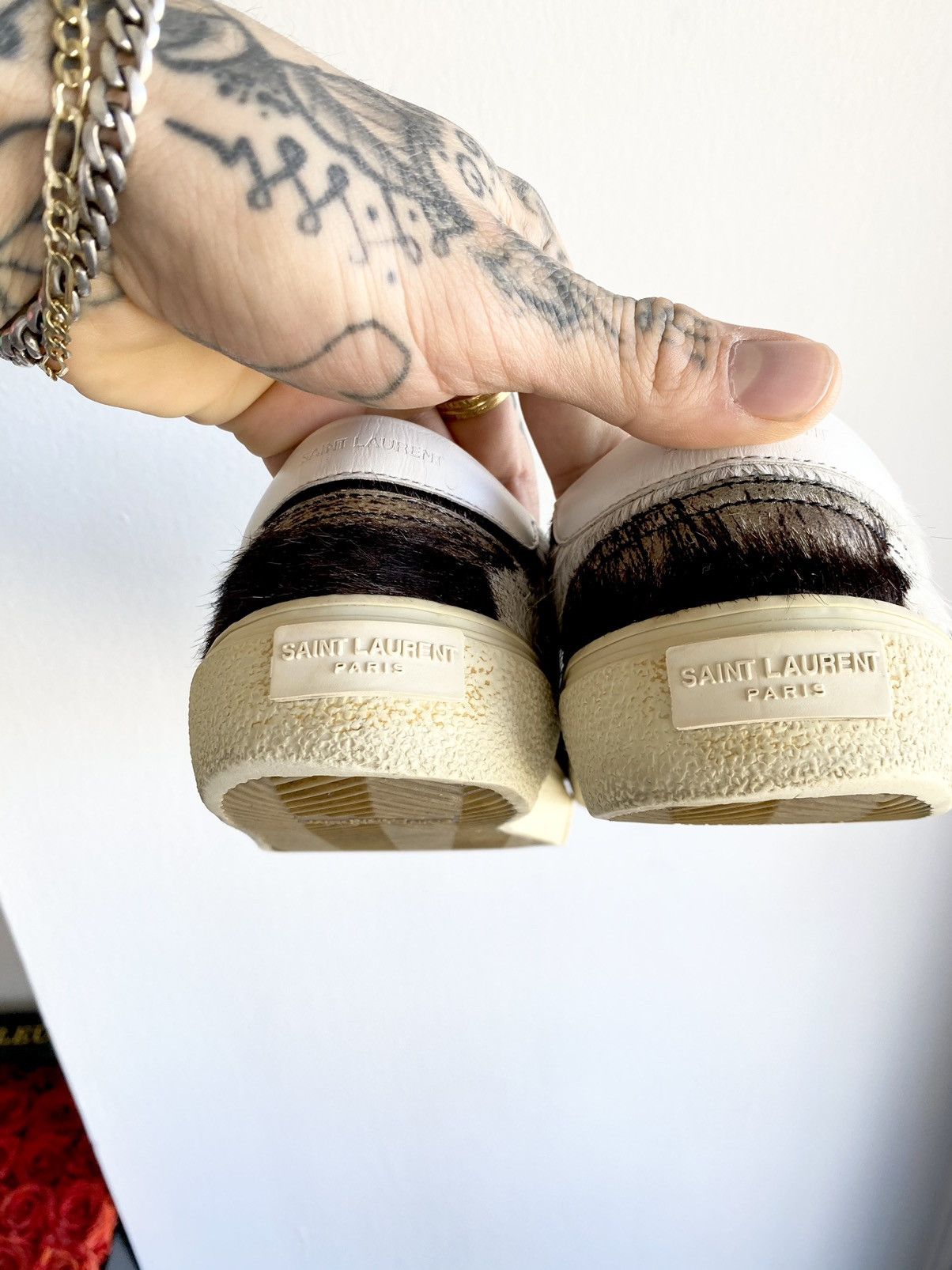 Hedi Slimane × Saint Laurent Paris SS15 Psych Rock PONY HAIR SKATE SLIDE SNEAKERS US8 US8.5 Size US 8 / EU 41 - 4 Thumbnail