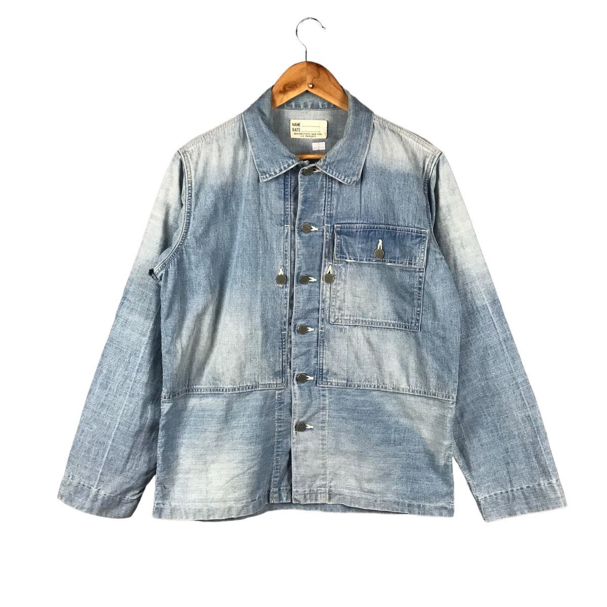 68 & BROTHERS NEW YORK DENIM BUTTON JACKET 13 STAR BUTTON