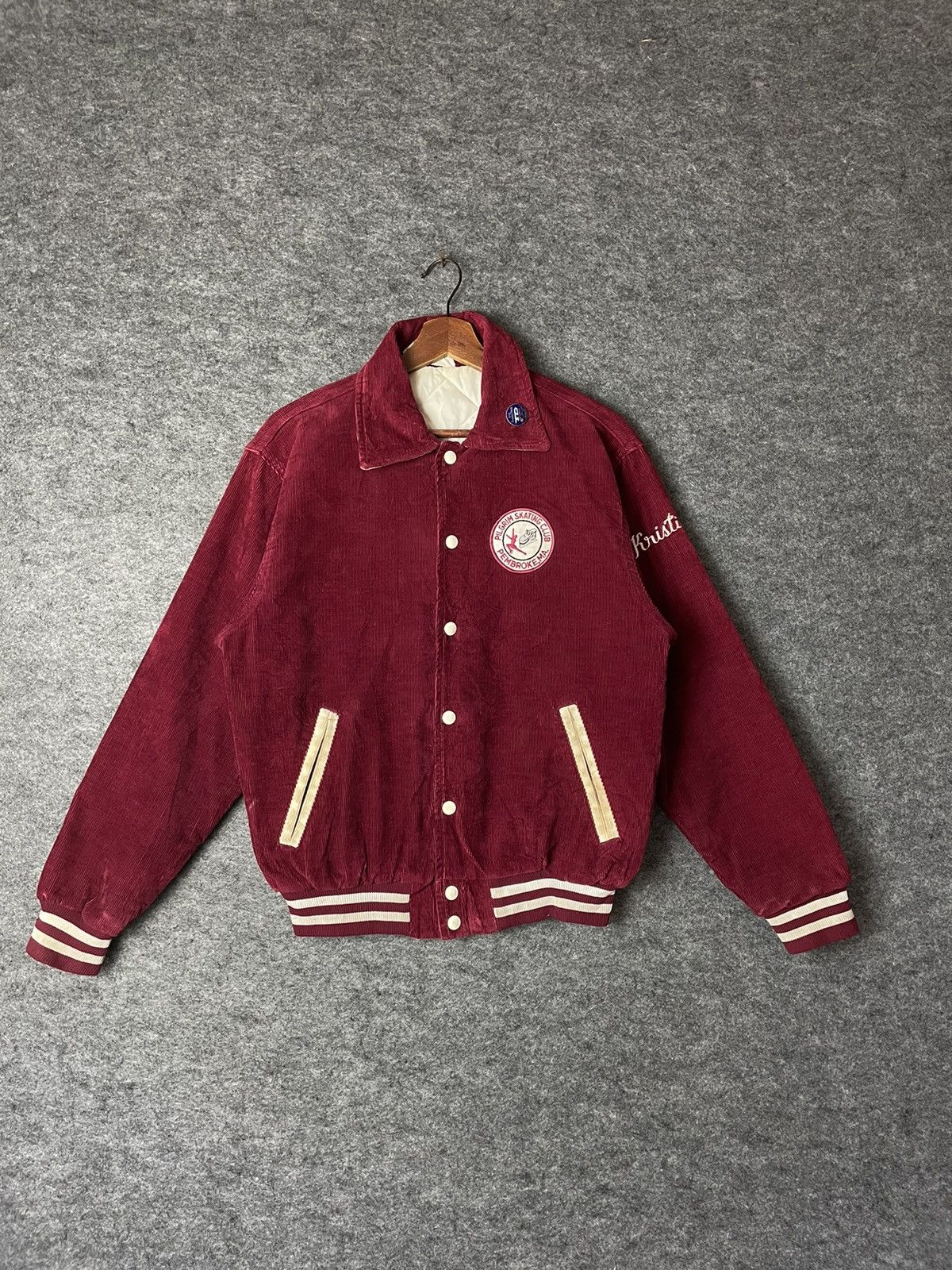 VINTAGE PILGRIM SKATING CLUB VARSITY CORDUROY JACKET