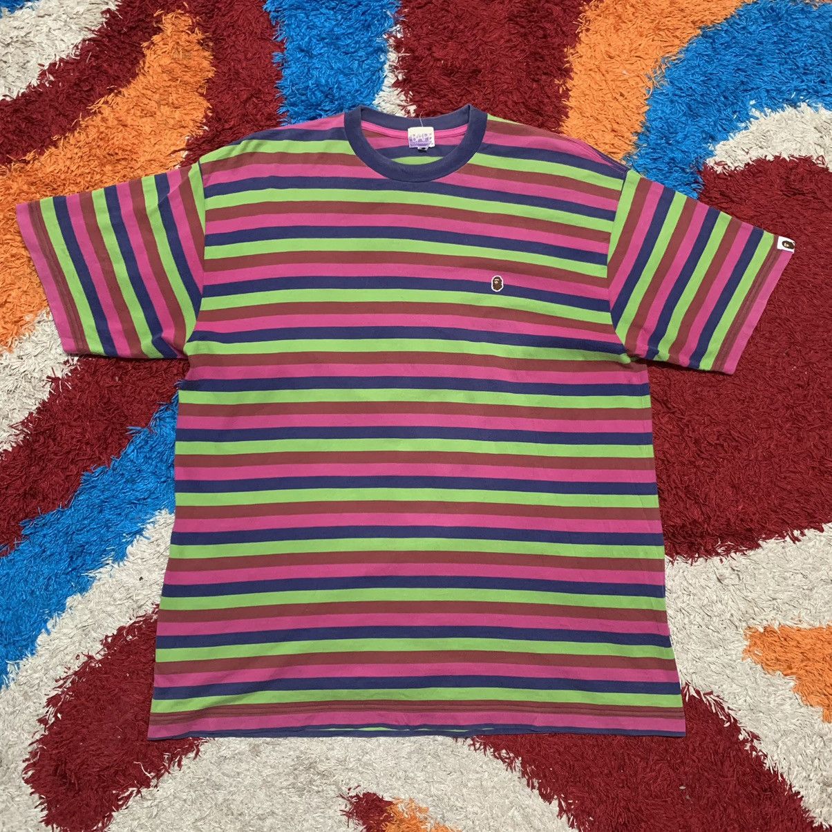 Bape One Point Striped Tee Size US XL / EU 56 / 4 - 17 Thumbnail