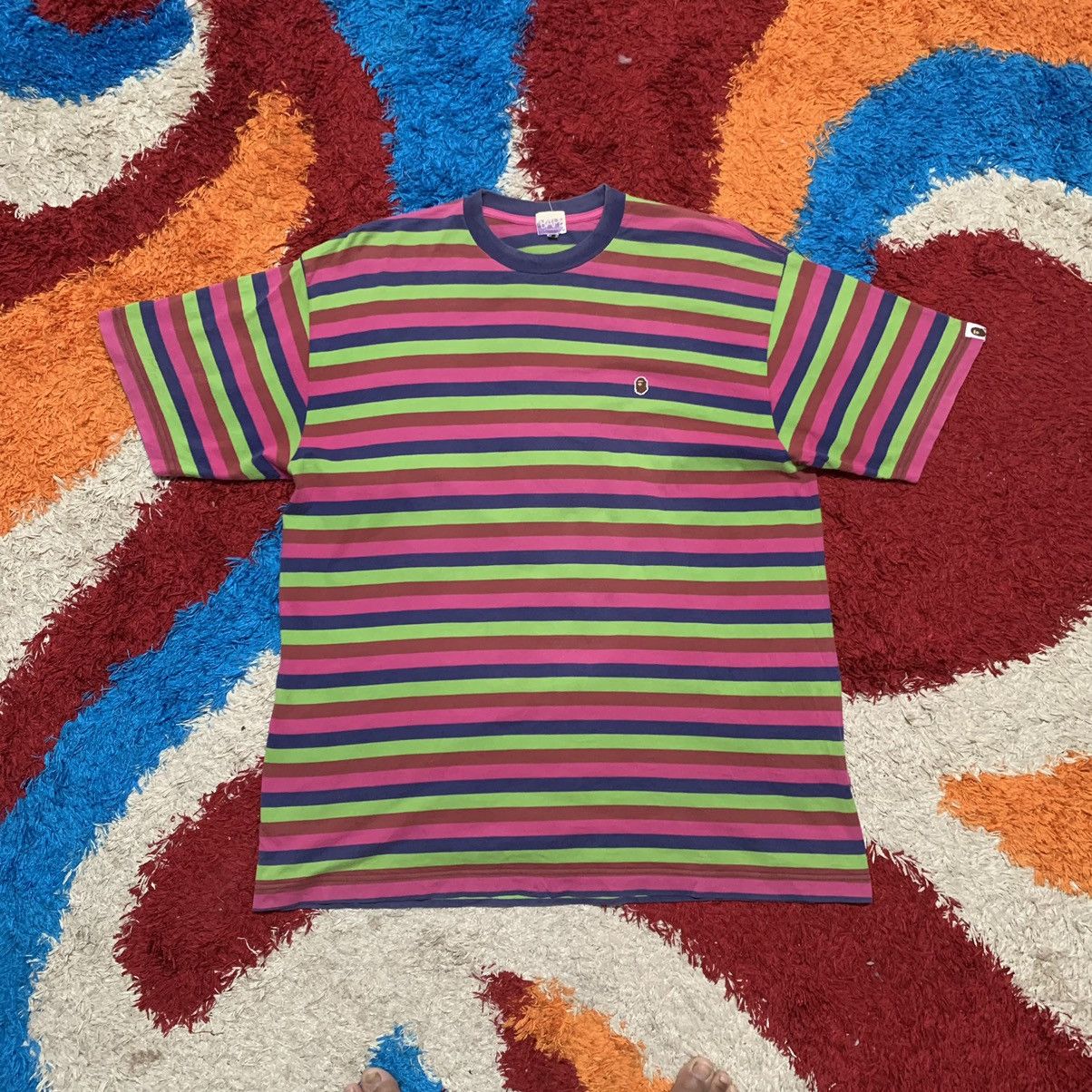 Bape One Point Striped Tee Size US XL / EU 56 / 4 - 16 Thumbnail