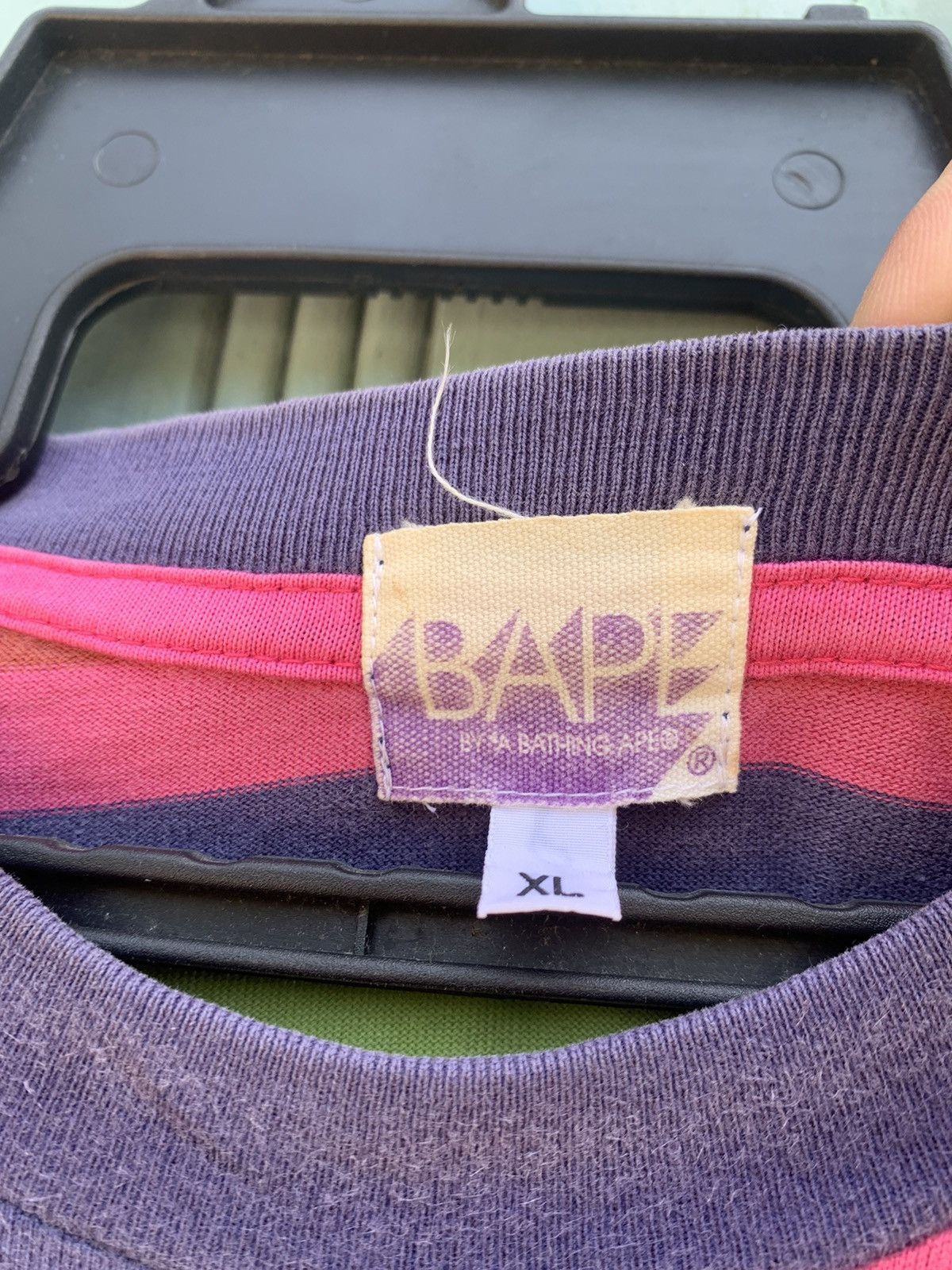 Bape One Point Striped Tee Size US XL / EU 56 / 4 - 10 Thumbnail