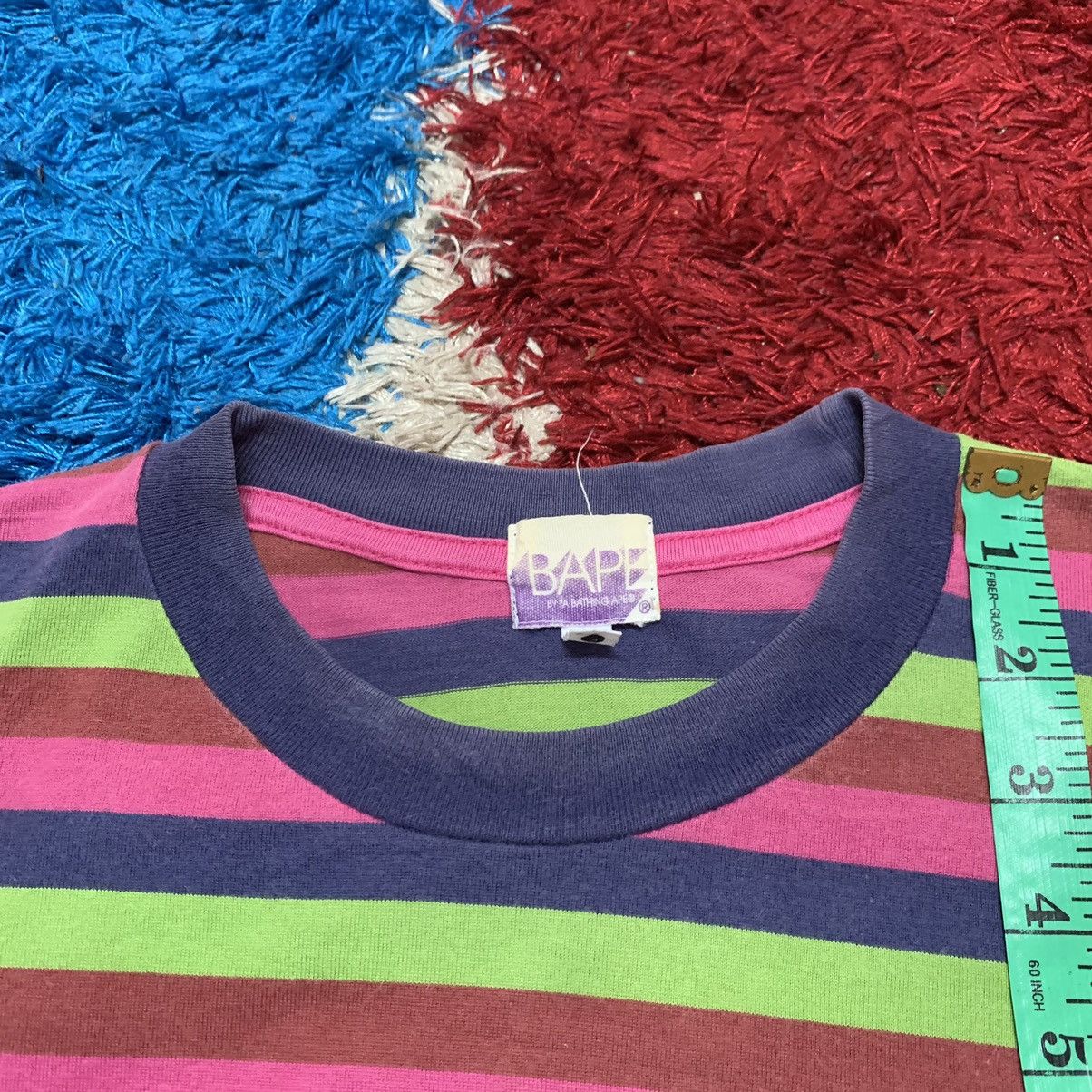 Bape One Point Striped Tee Size US XL / EU 56 / 4 - 20 Thumbnail