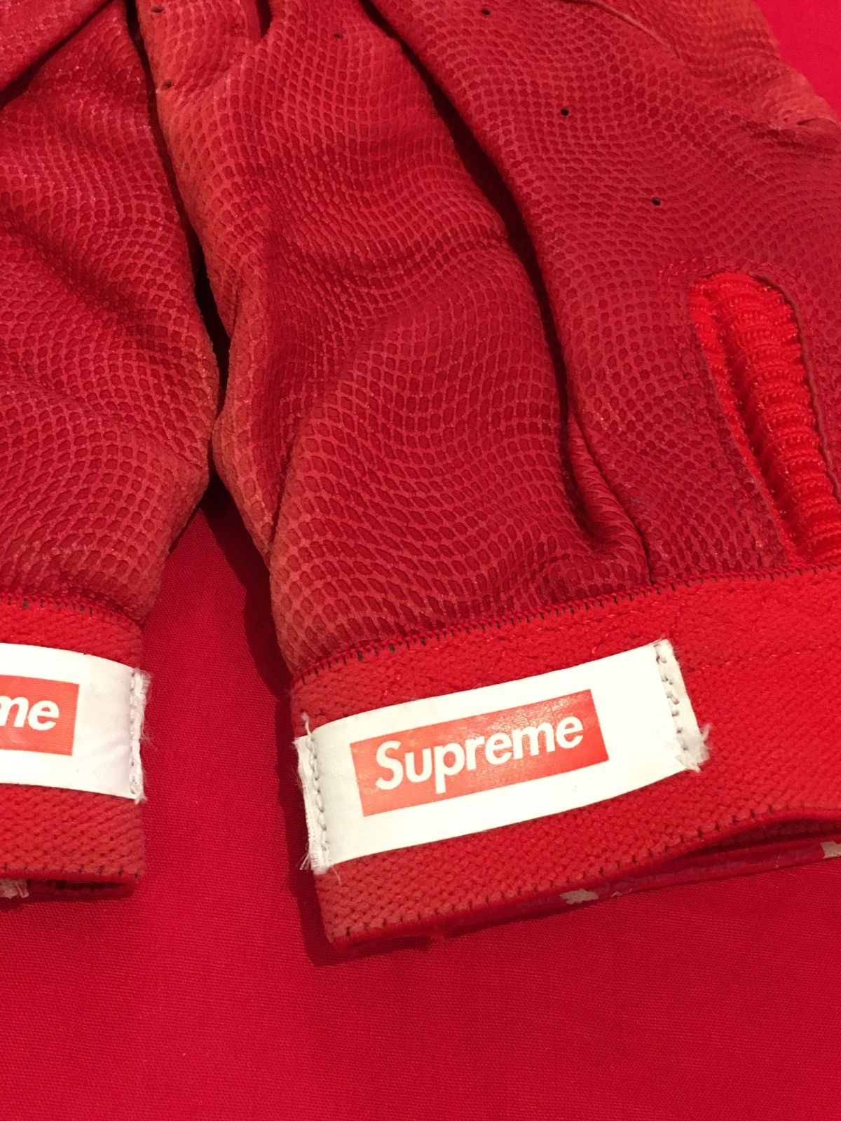 Supreme Supreme Franklin Batting Gloves Red Medium Size ONE SIZE - 5 Thumbnail