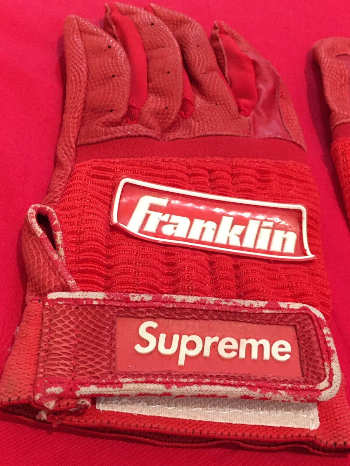 Supreme Supreme Franklin Batting Gloves Red Medium Size ONE SIZE - 2 Thumbnail