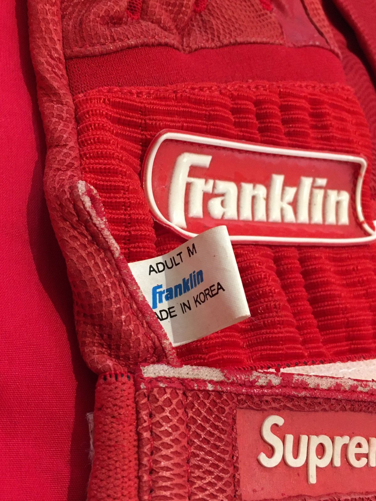 Supreme Supreme Franklin Batting Gloves Red Medium Size ONE SIZE - 7 Thumbnail