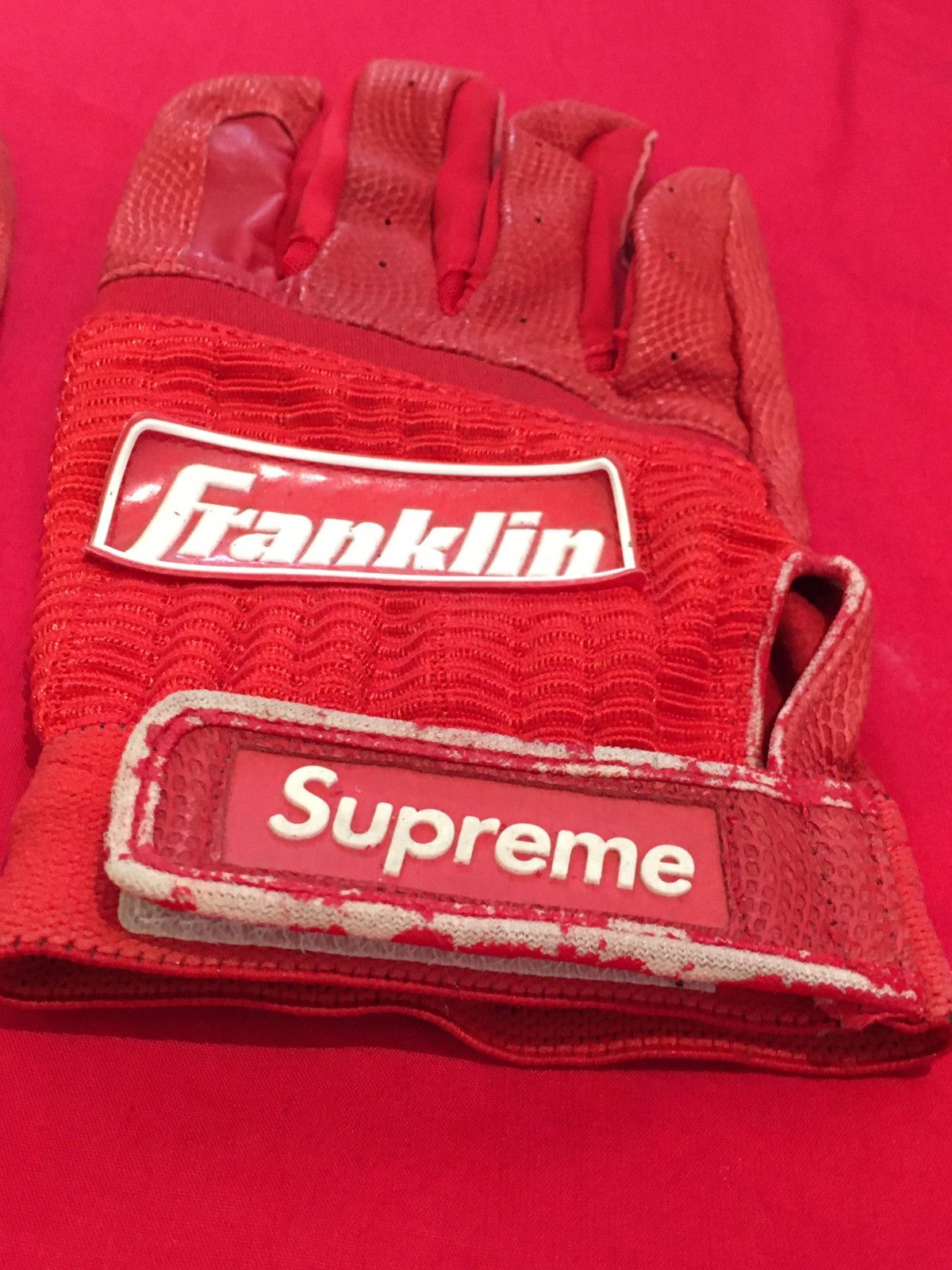 Supreme Supreme Franklin Batting Gloves Red Medium Size ONE SIZE - 3 Thumbnail
