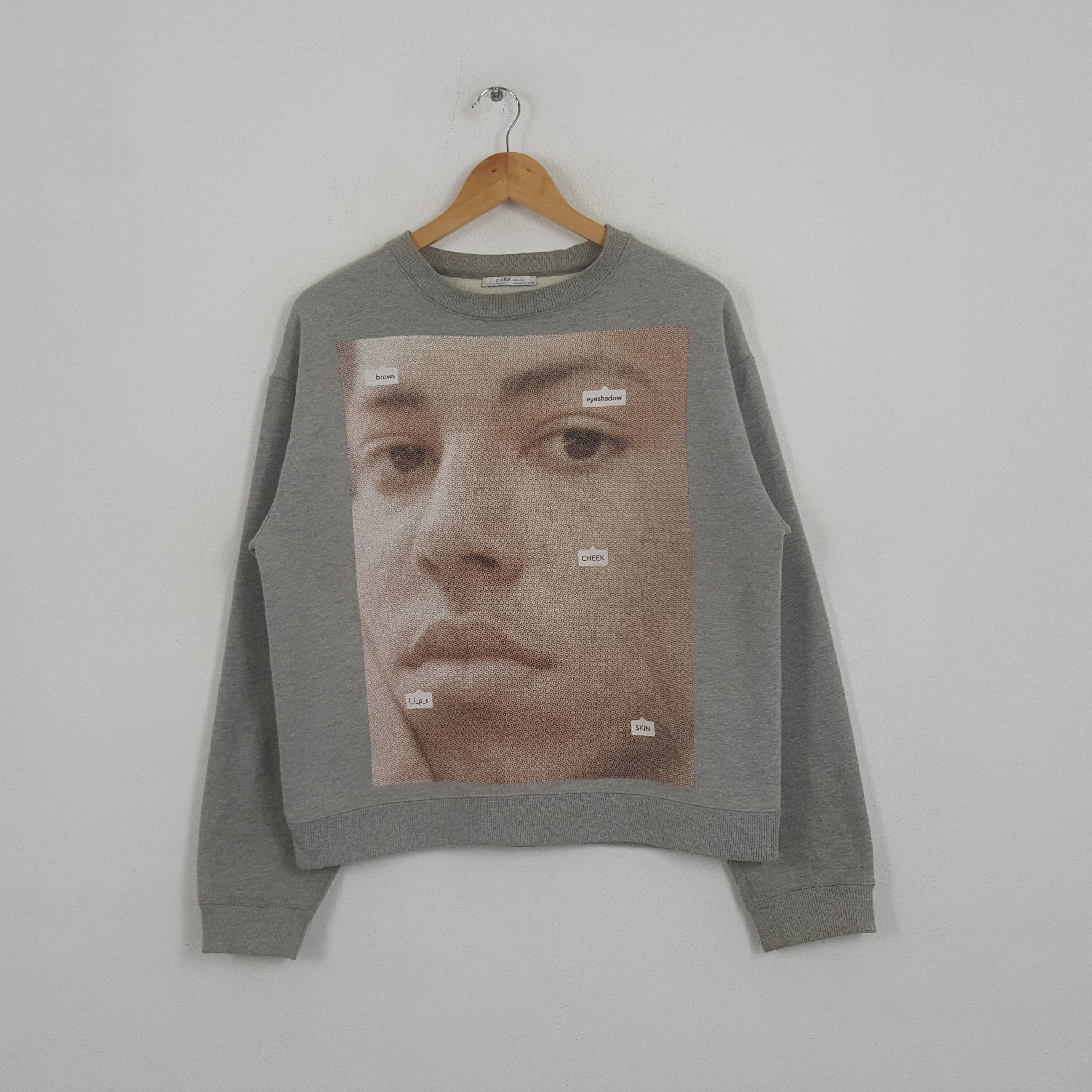 Vintage Current_New_Face Graphic Crew Neck Sweatshirt