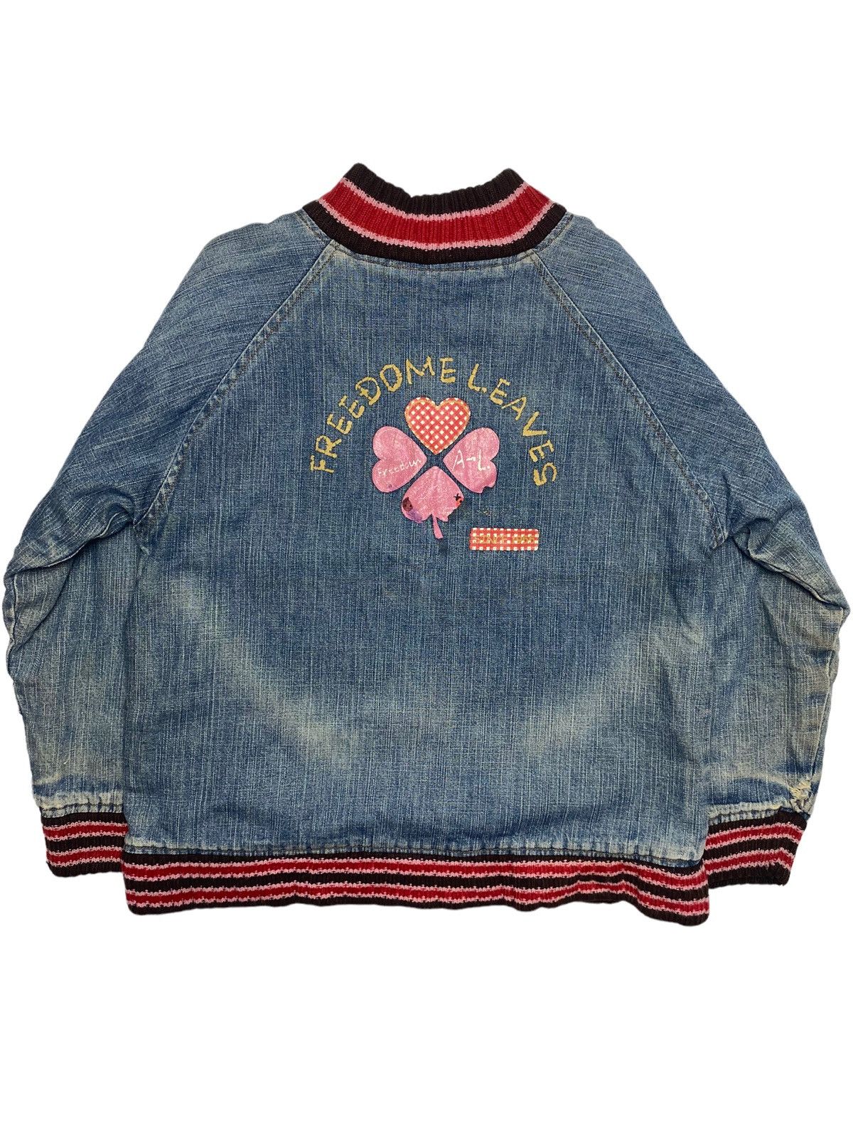 Japanese Brand Vintage Y2K Reversible Knitted & Denim Jacket Size S / US 4 / IT 40 - 2 Thumbnail