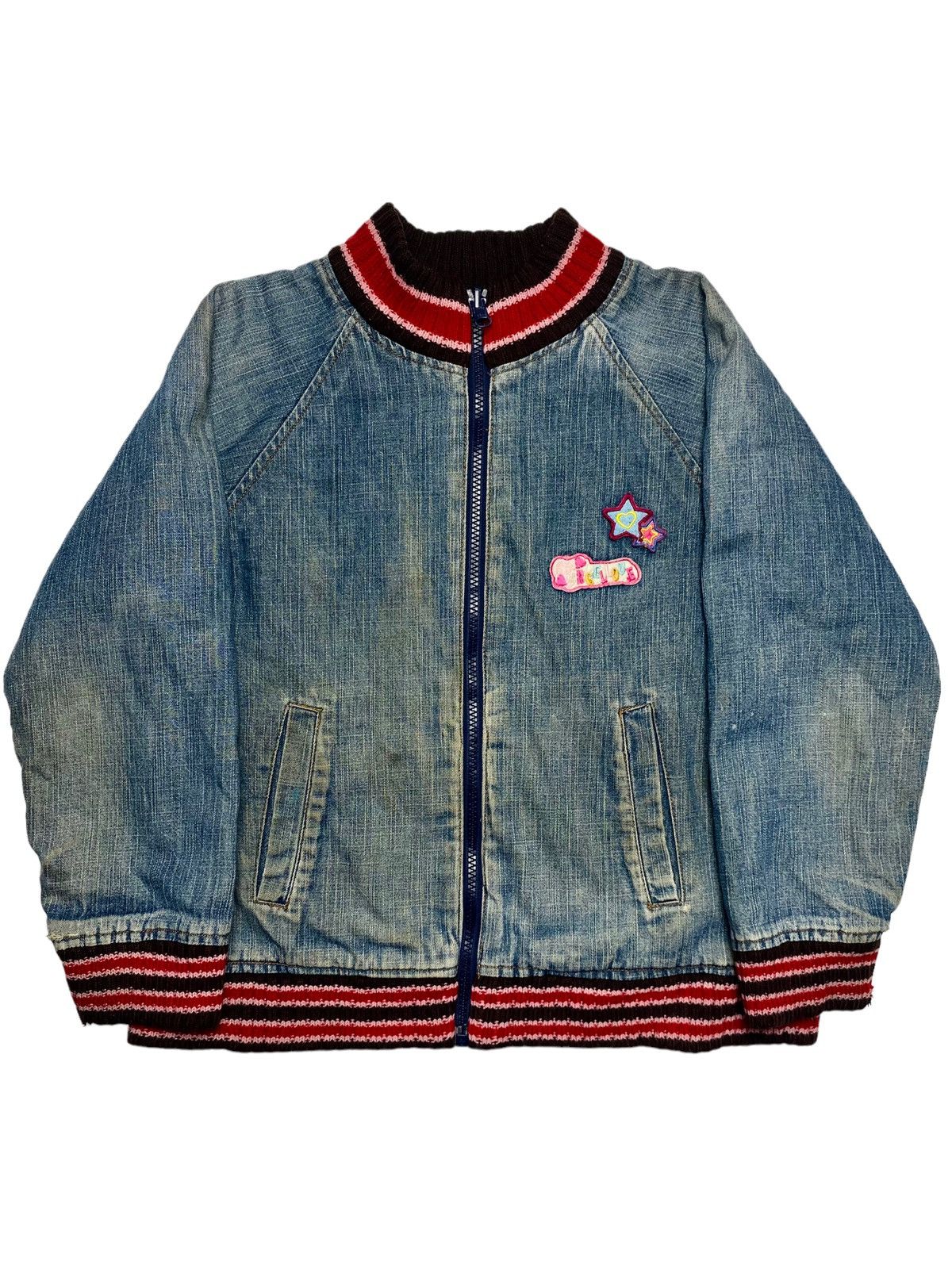 Japanese Brand Vintage Y2K Reversible Knitted & Denim Jacket Size S / US 4 / IT 40 - 4 Thumbnail