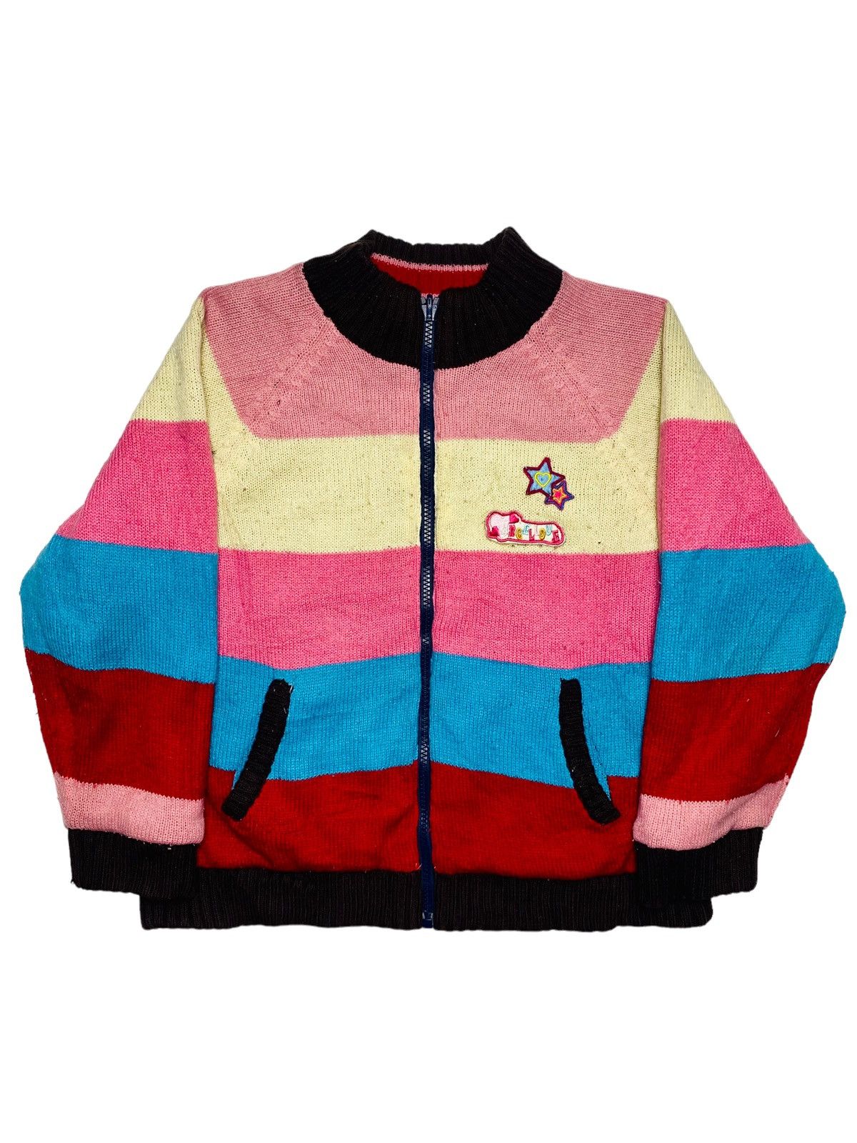 Japanese Brand Vintage Y2K Reversible Knitted & Denim Jacket Size S / US 4 / IT 40 - 1 Thumbnail