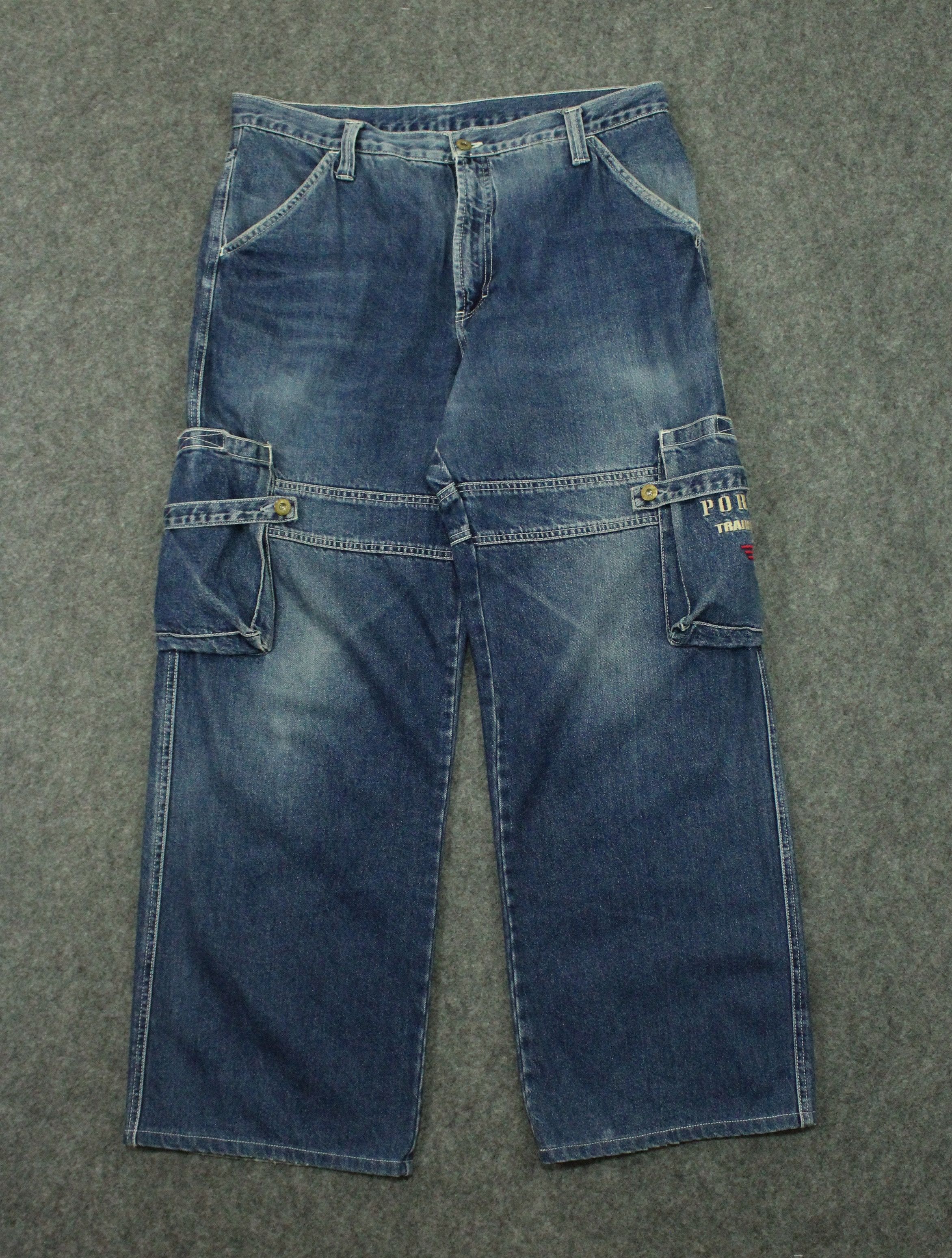 Vintage Vintage PORSCHE DENIM Cargo Bondage Distressed Baggy Size US 36 / EU 52 - 8 Thumbnail