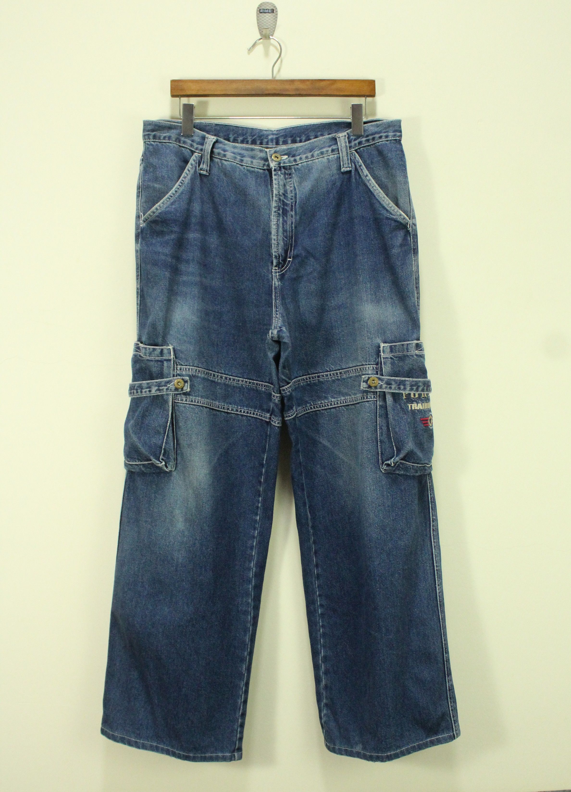 Vintage Vintage PORSCHE DENIM Cargo Bondage Distressed Baggy Size US 36 / EU 52 - 2 Thumbnail