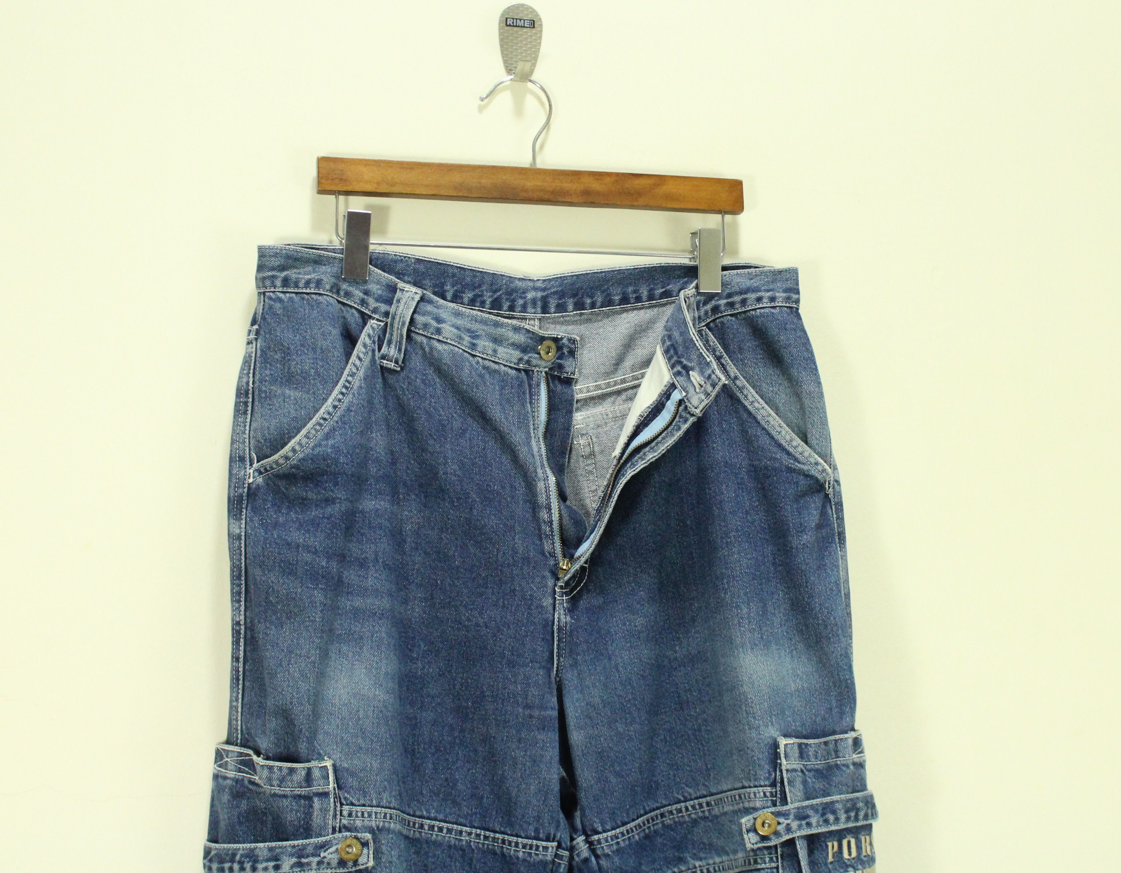 Vintage Vintage PORSCHE DENIM Cargo Bondage Distressed Baggy Size US 36 / EU 52 - 15 Thumbnail