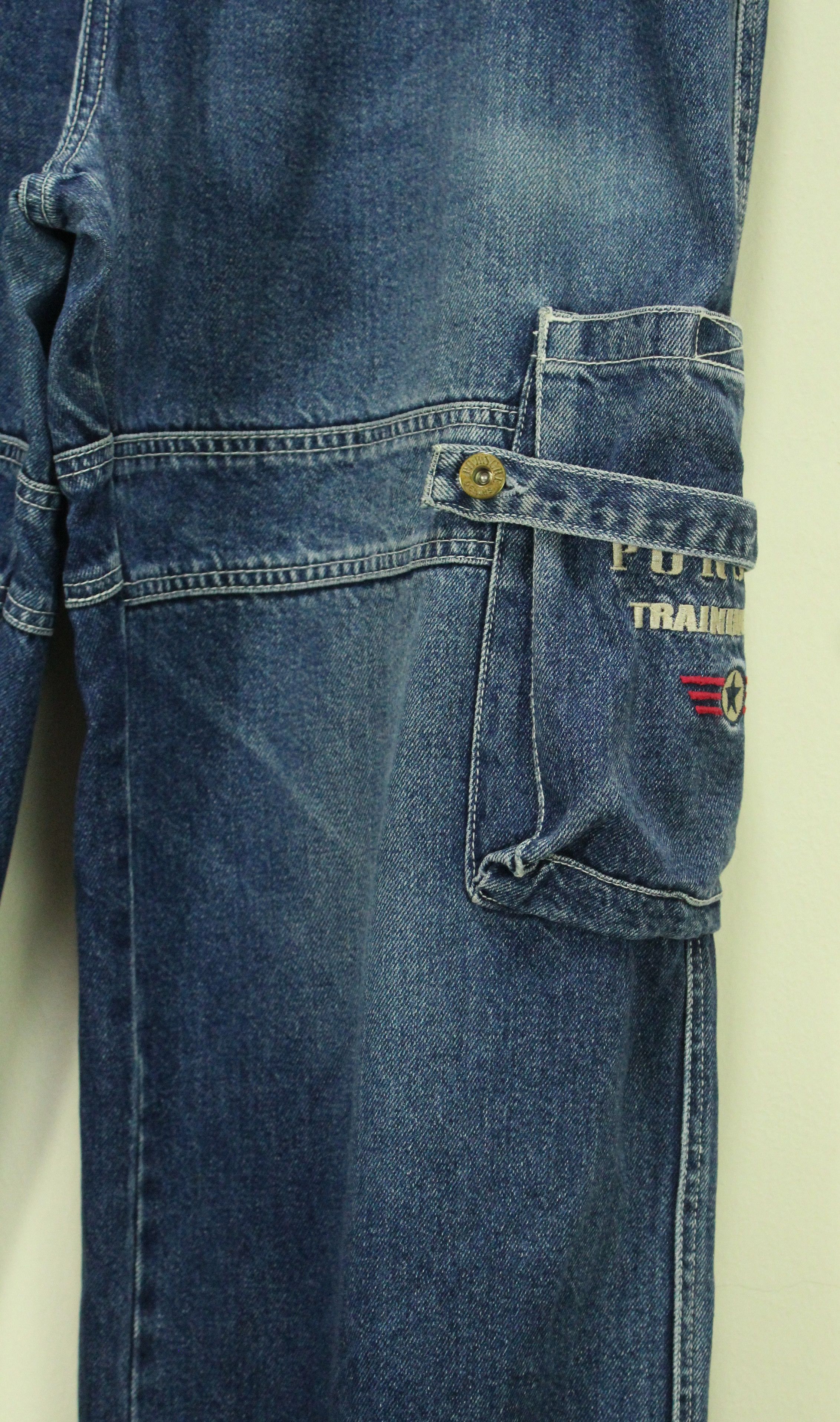 Vintage Vintage PORSCHE DENIM Cargo Bondage Distressed Baggy Size US 36 / EU 52 - 3 Thumbnail