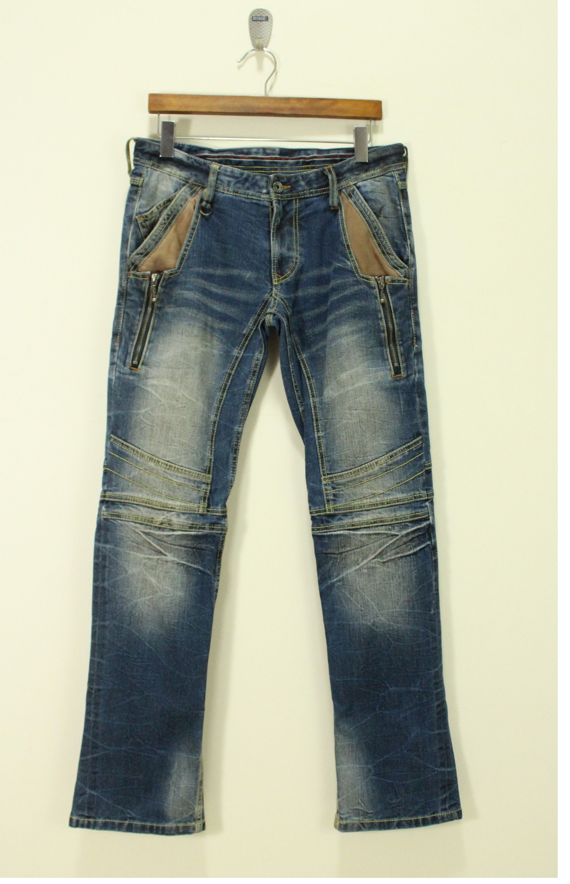 Japanese Brand NICOLE CLUB Denim Zipper Pocket Distressed Style Denim Size US 32 / EU 48 - 1 Thumbnail