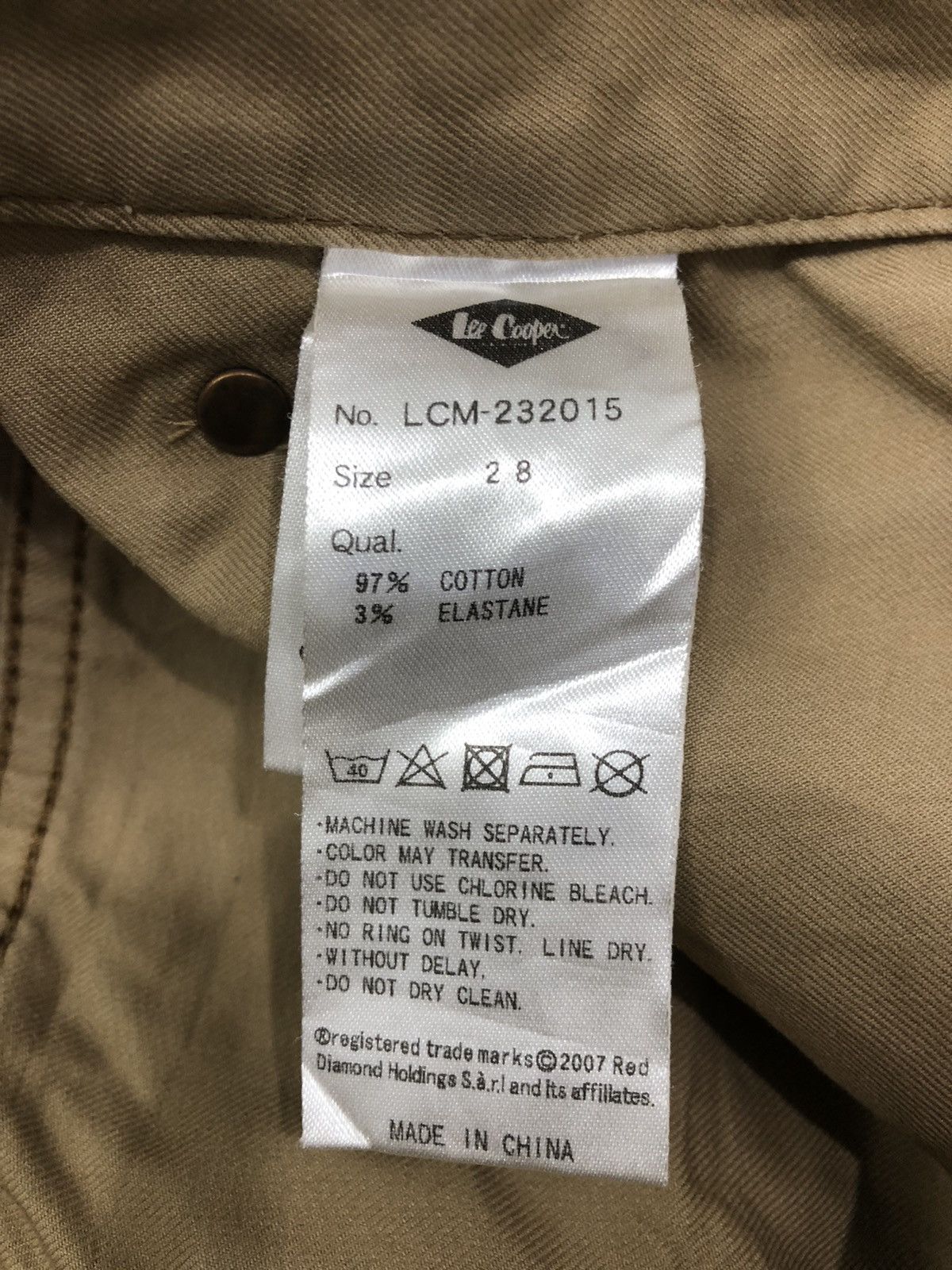 Lee 🔥Rare Lee Cooper Garment Service Label Utility Cargo Pants Size US 29 - 17 Thumbnail