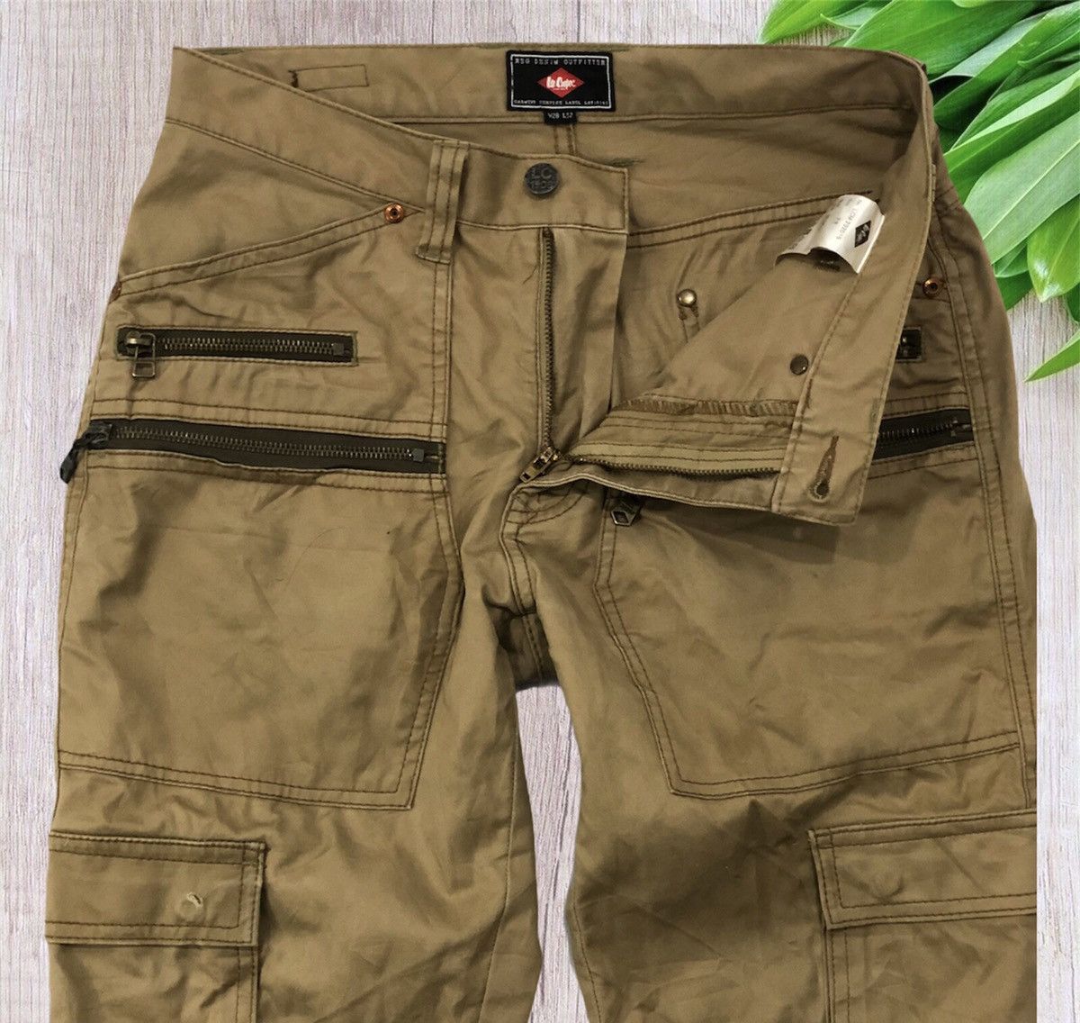 Lee 🔥Rare Lee Cooper Garment Service Label Utility Cargo Pants Size US 29 - 10 Thumbnail