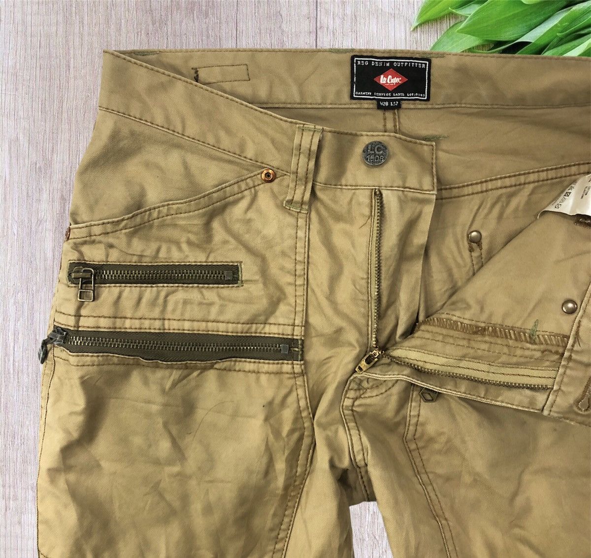 Lee 🔥Rare Lee Cooper Garment Service Label Utility Cargo Pants Size US 29 - 3 Thumbnail