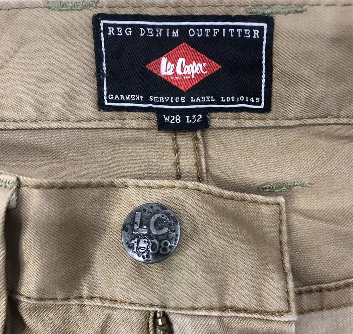 Lee 🔥Rare Lee Cooper Garment Service Label Utility Cargo Pants Size US 29 - 11 Thumbnail