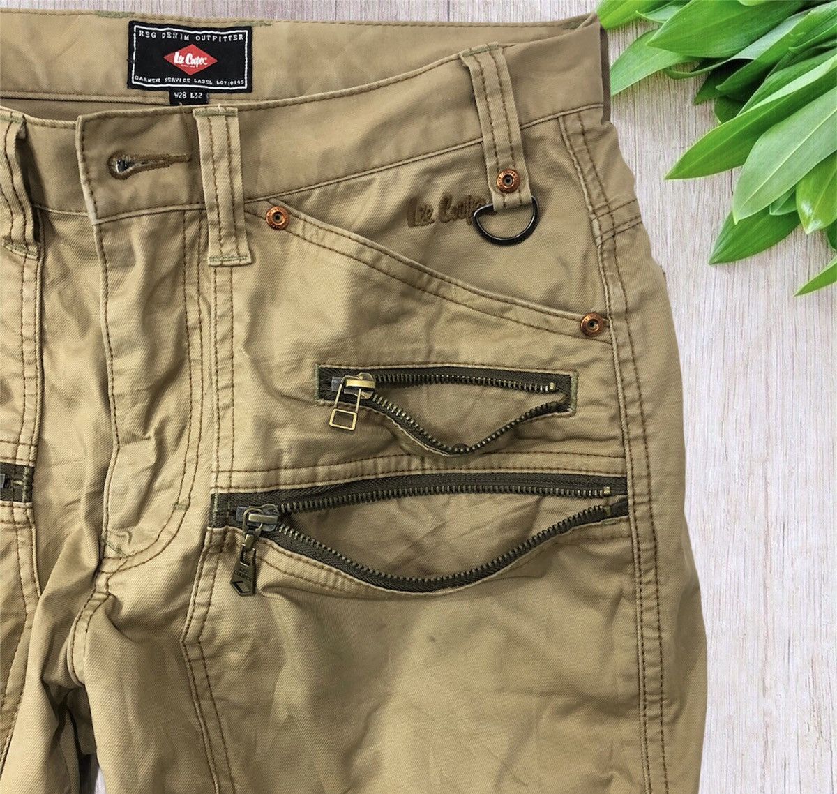 Lee 🔥Rare Lee Cooper Garment Service Label Utility Cargo Pants Size US 29 - 4 Thumbnail