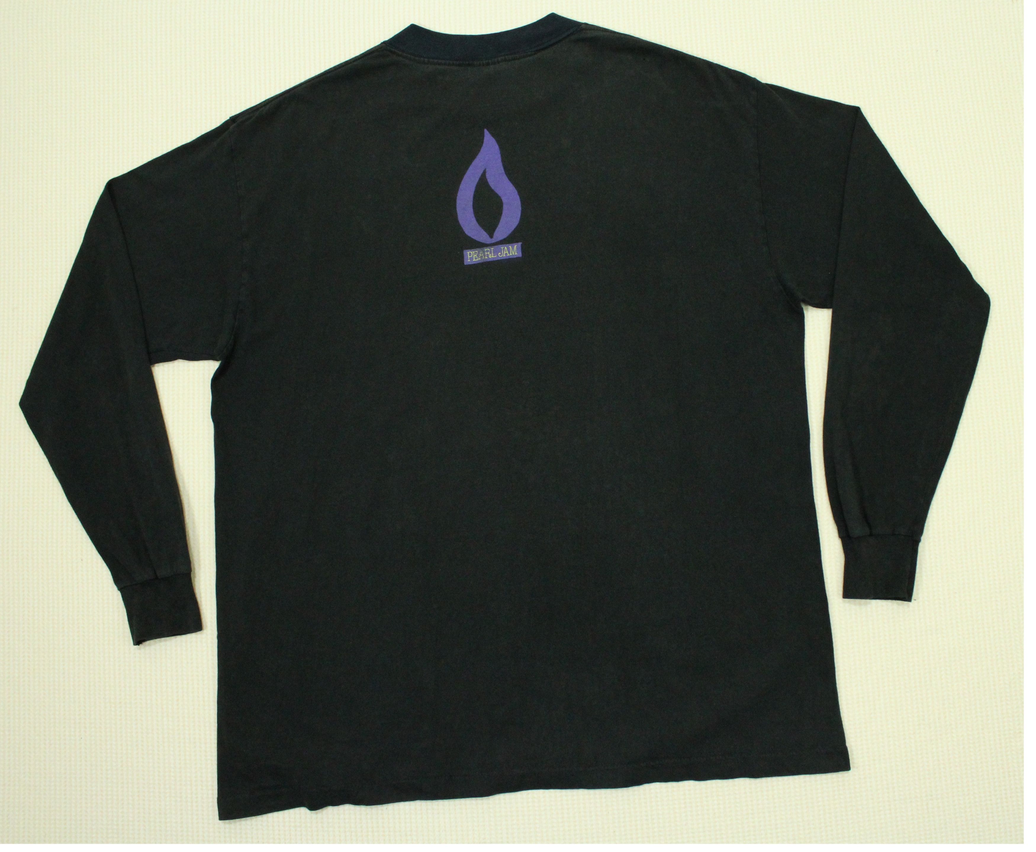 Band Tees Vintage 90s PEARL JAM T Shirt Long Sleeve Single Stitch Size US XL / EU 56 / 4 - 2 Thumbnail