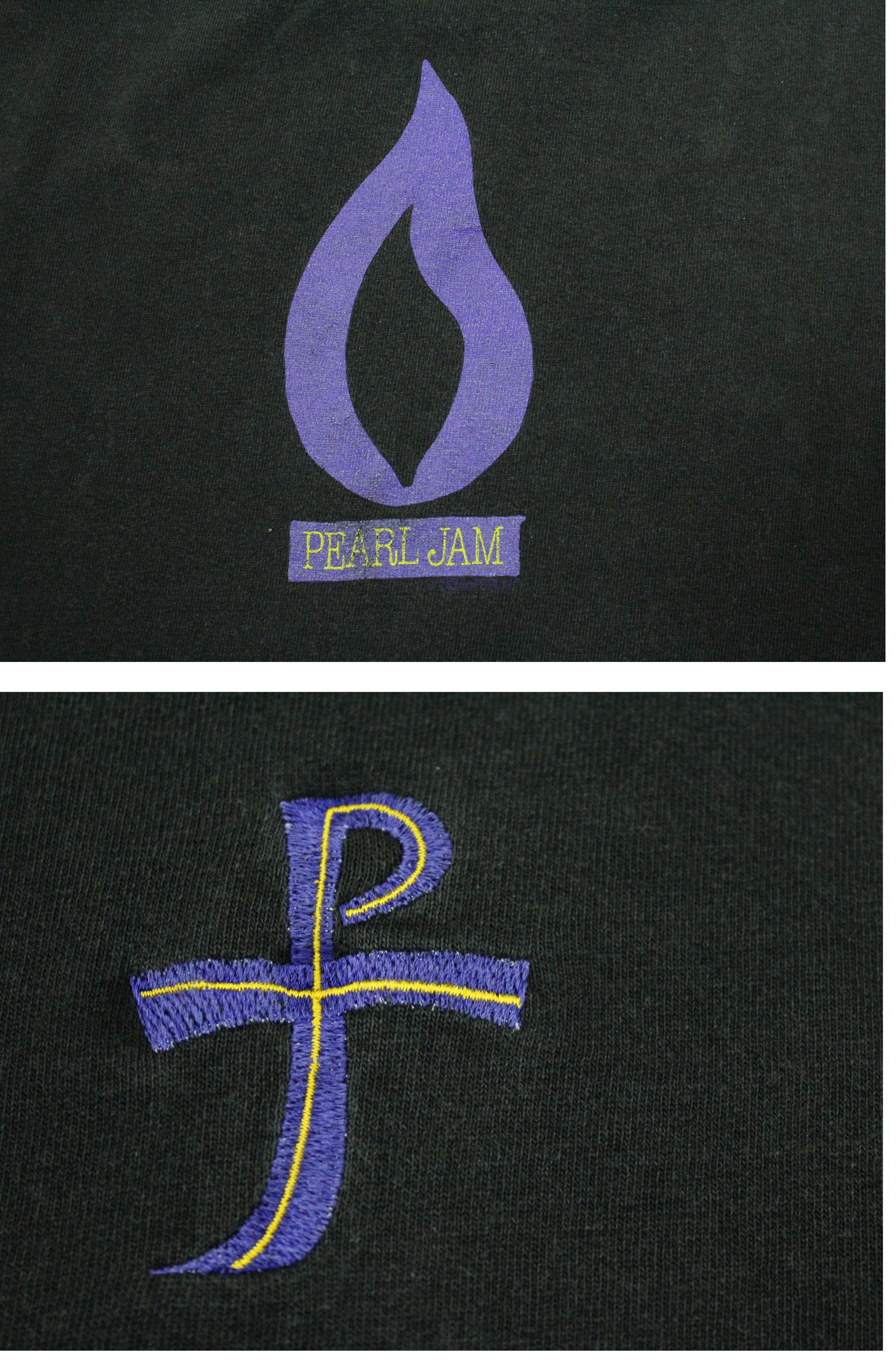 Band Tees Vintage 90s PEARL JAM T Shirt Long Sleeve Single Stitch Size US XL / EU 56 / 4 - 5 Thumbnail