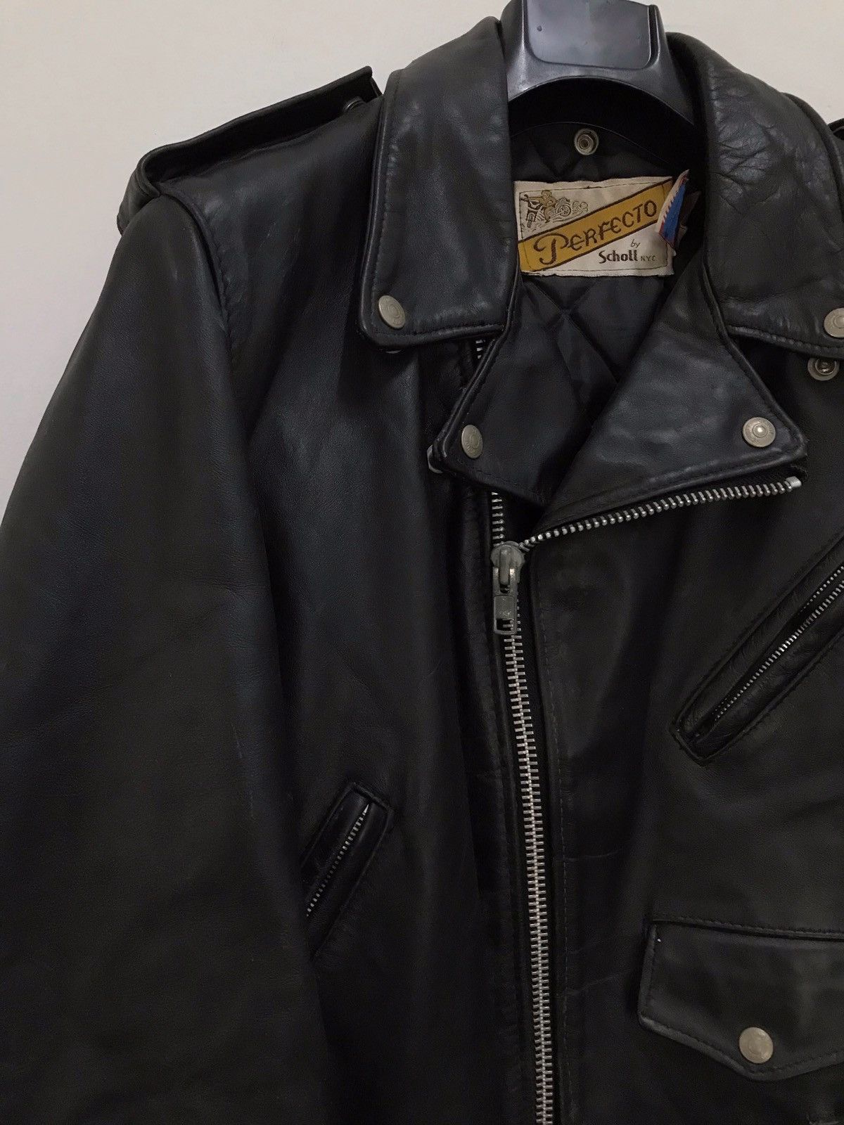 Schott × Vintage Vintage Schott Perfecto Cow Leather Motorcycle Jacket Size US M / EU 48-50 / 2 - 2 Thumbnail