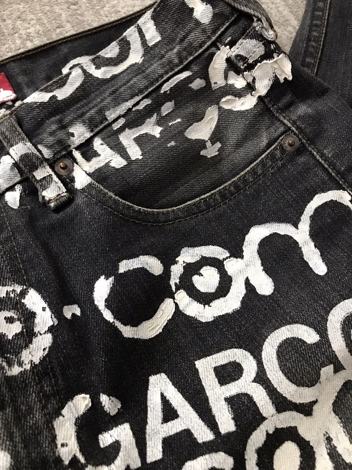 Comme des Garcons Old Master Levis Junya Watanabe CDG Corso Denim Black Jeans Size US 30 / EU 46 - 22 Thumbnail